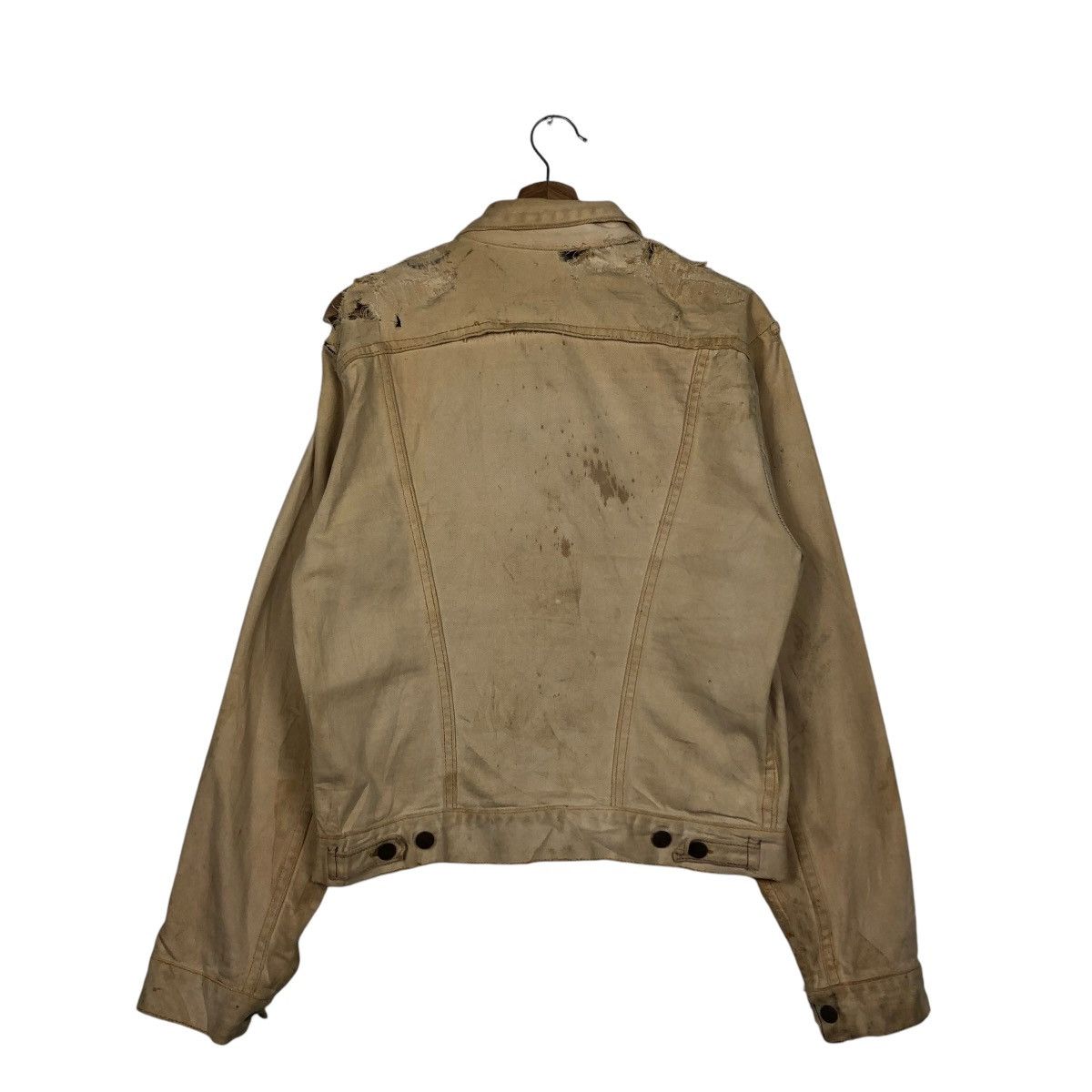 Vintage 🔥VINTAGE CROPPED DENIM BIKER JACKET UNION MADE DISTRESSED Size US M / EU 48-50 / 2 - 9 Thumbnail
