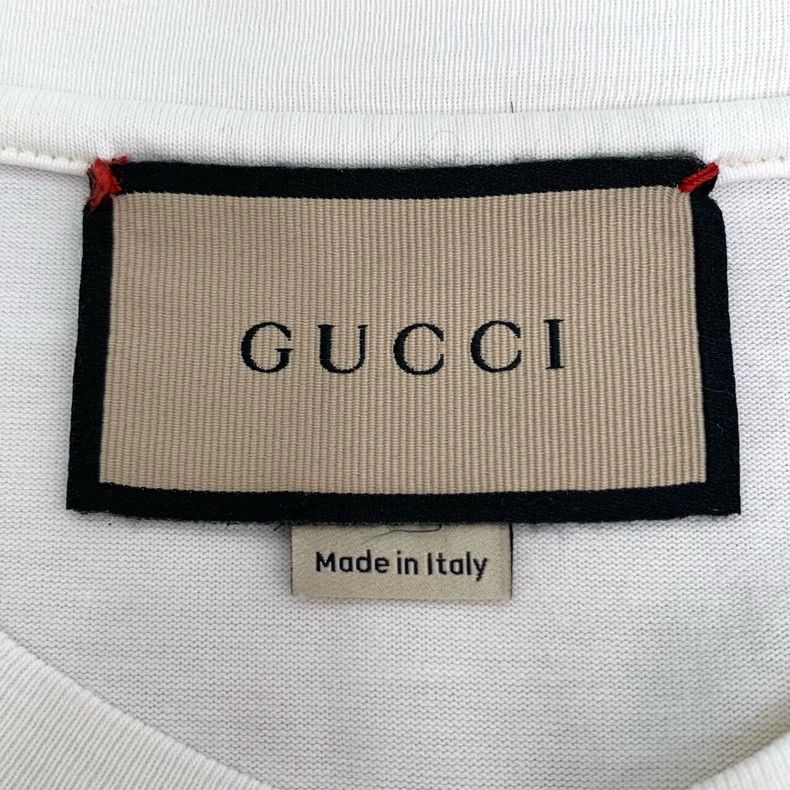 Gucci Gucci Logo blade printed round-neck beige cotton short-slee Size US XS / EU 42 / 0 - 5 Thumbnail