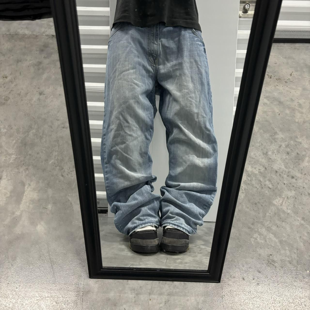 Japanese Brand × Vintage Crazy Vintage Y2K/2000s Faded Light Wash Skater Bootcut Denim Jeans! Size US 36 / EU 52 - 1 Thumbnail