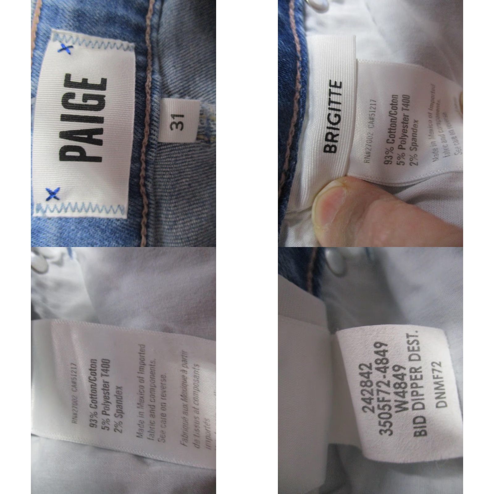 Paige Paige Jeans Womens 31 Blue Straight Distressed High Rise Denim Relaxed Size 24" / US 00 / IT 34 - 8 Thumbnail