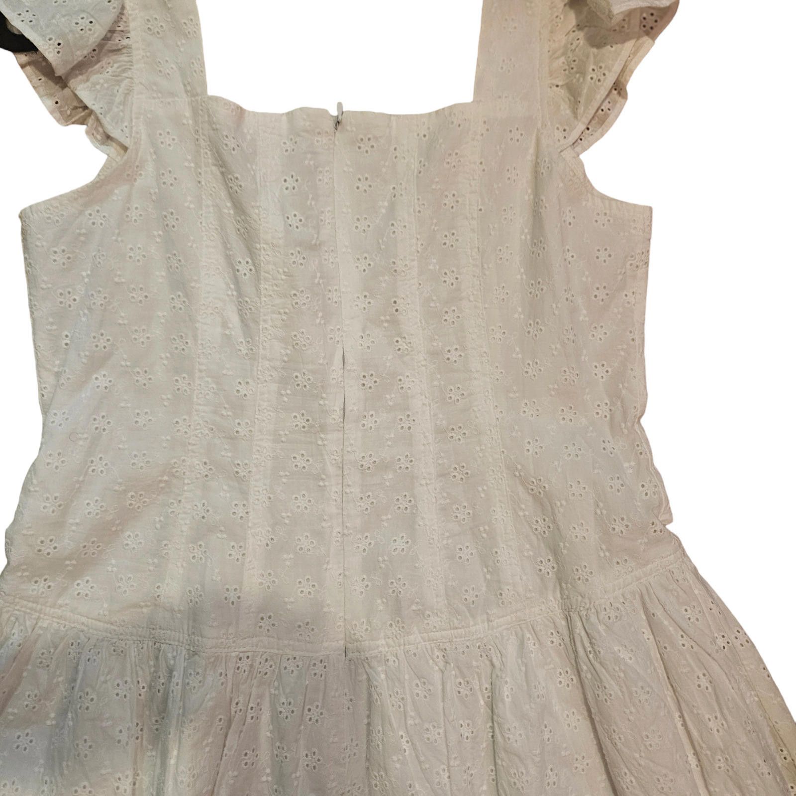 Designer Chelsea & Violet Seamed Eyelet Mini Dress sz 10 Size L / US 10 / IT 46 - 3 Thumbnail