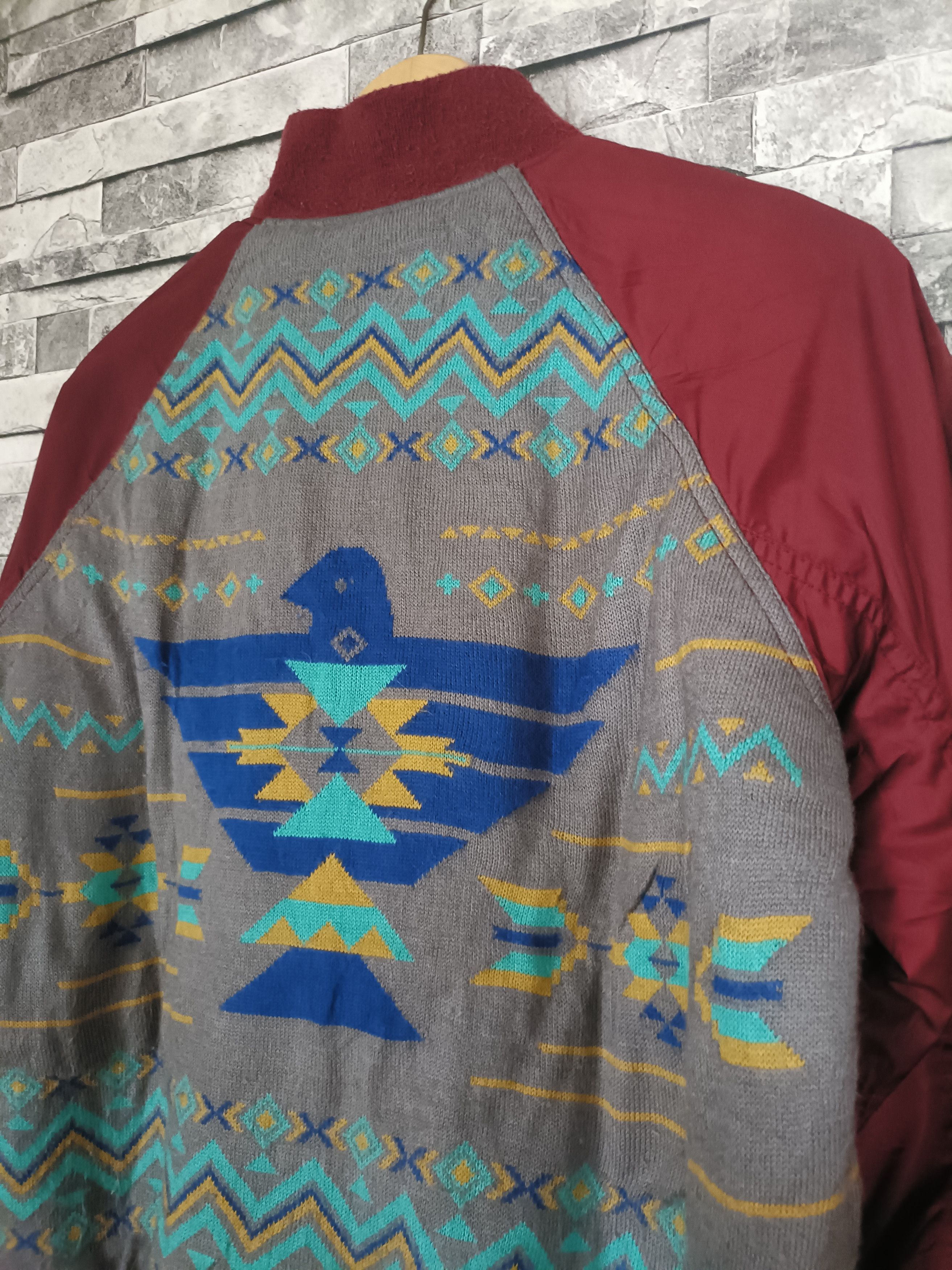 Japanese Brand Vintage Titicaca Thunderbird Navajo aztec bomber jacket Size ONE SIZE - 2 Thumbnail