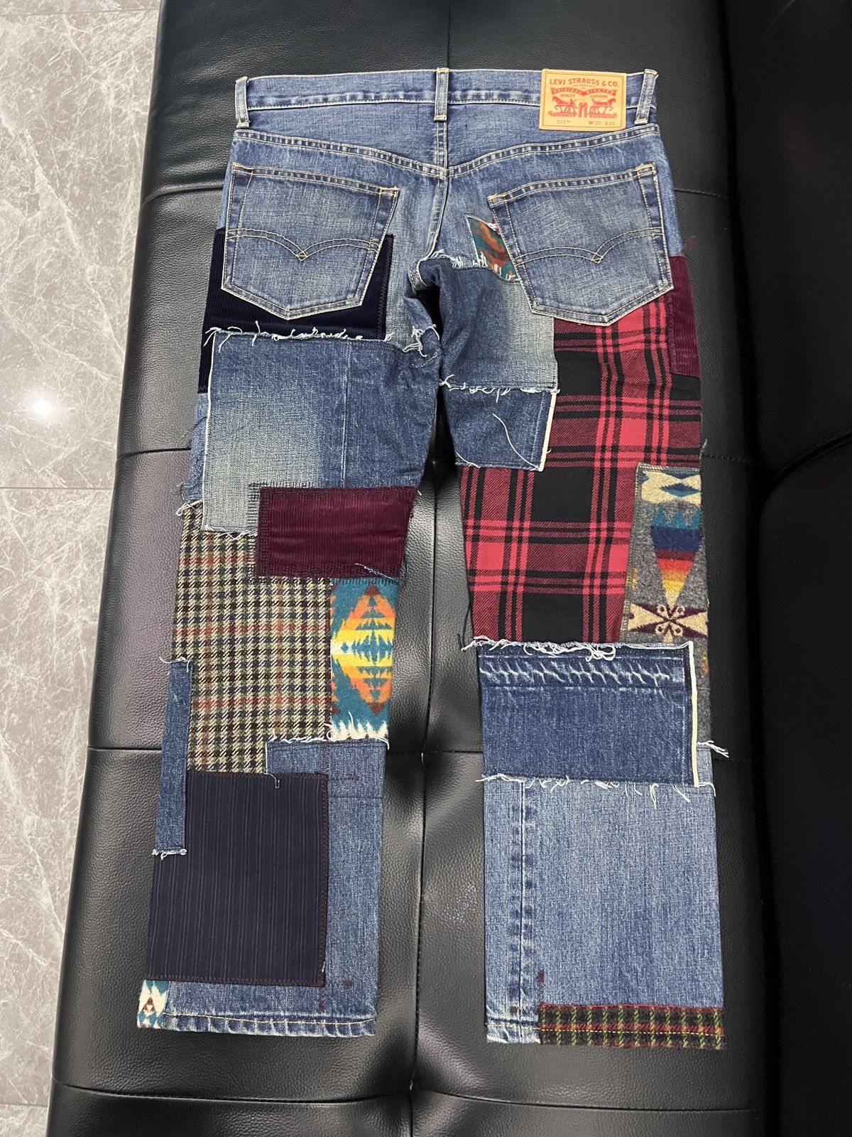 Junya Watanabe × Levi's × Pendleton Junya Watanabe MAN by Levi’s by Pendleton 2022 Patchwork Pan Size US 28 / EU 44 - 2 Thumbnail