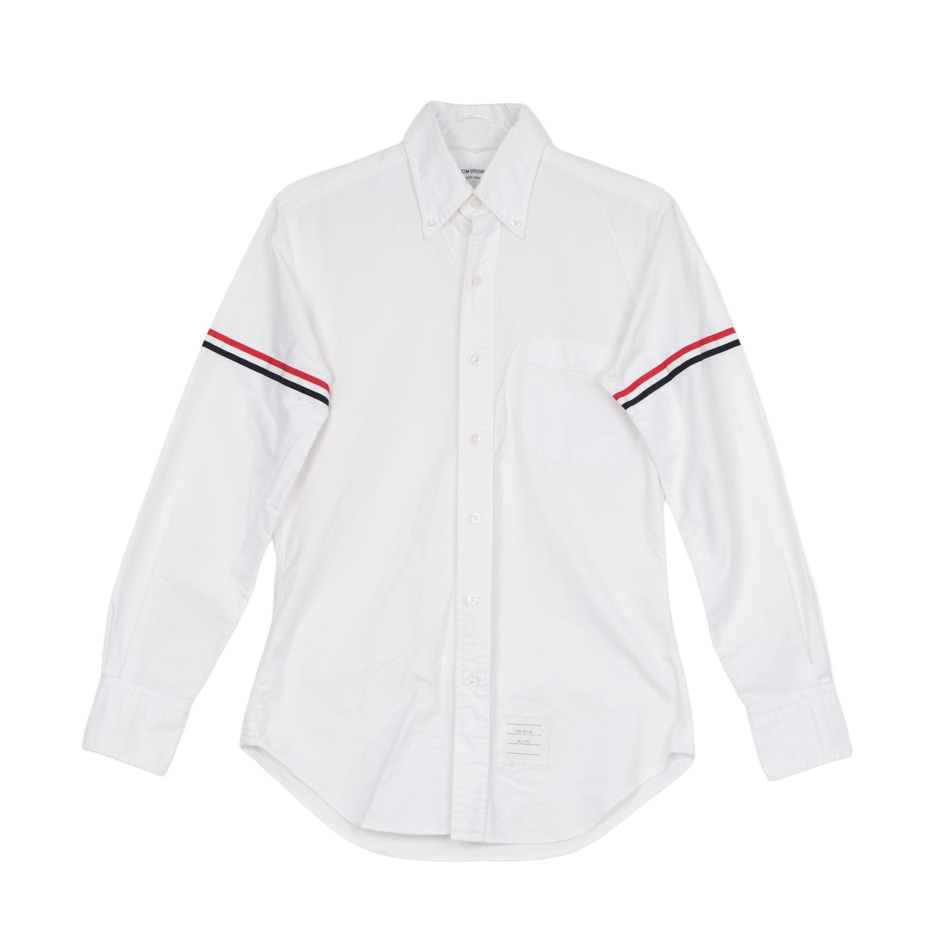 Thom Browne Cotton Armband Shirt White Size US M / EU 48-50 / 2 - 1 Thumbnail