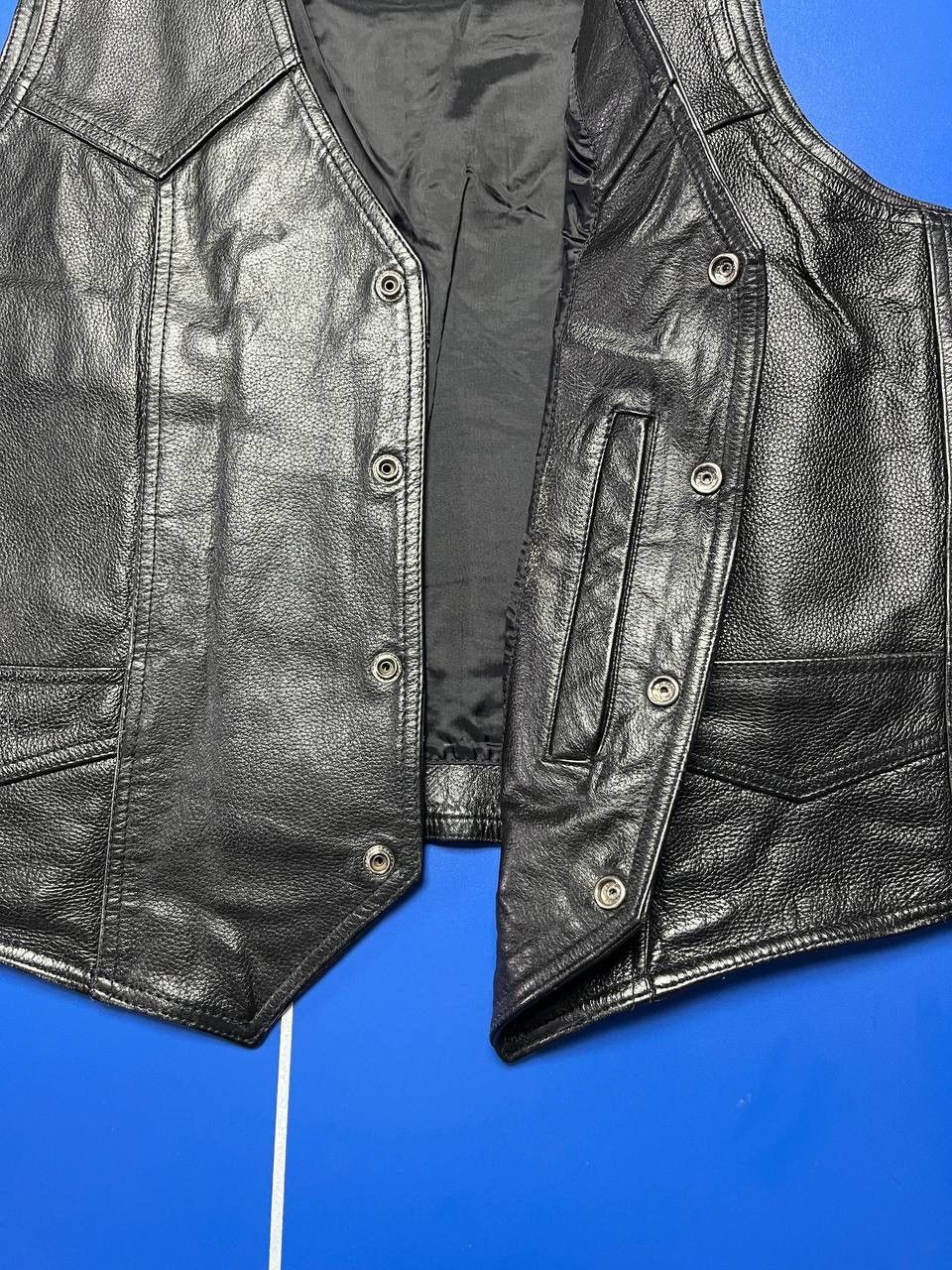The Leather Shop Leather Motorcycle Biler Vest Size 50S - 8 Thumbnail