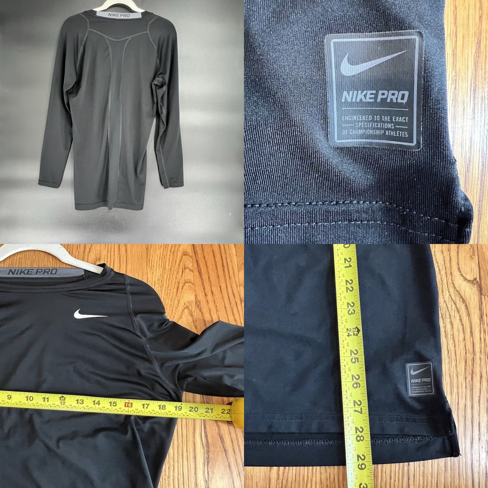 Nike Nike Pro Shirt Mens 2XL Black Dri-FIT Long Sleeve Compression Athletic Shirt Size US XXL / EU 58 / 5 - 8 Thumbnail
