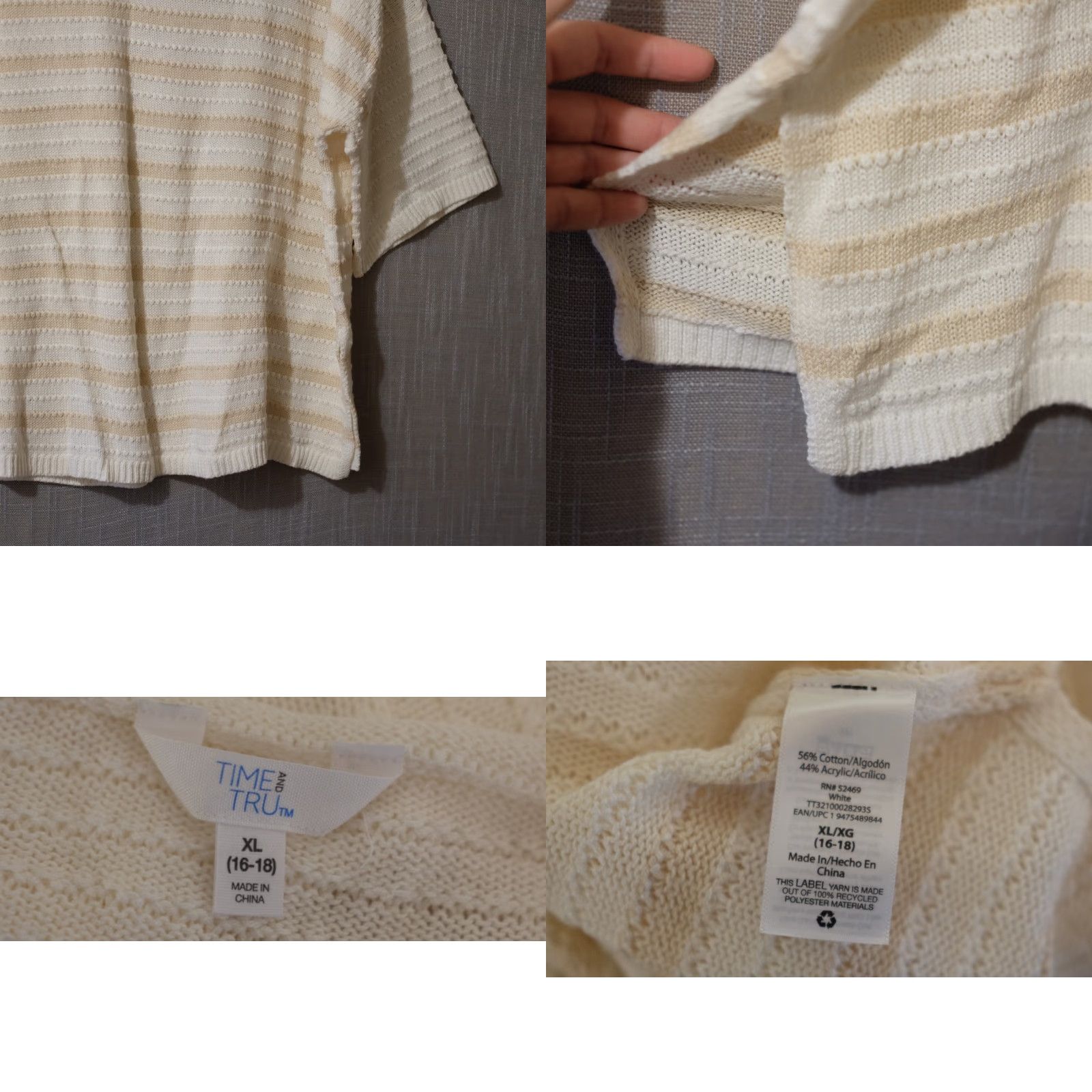 Vintage Time and Tru Sweater White/Beige Oversized Women's XL (16-18) #A11-41 Size XL / US 12-14 / IT 48-50 - 8 Thumbnail