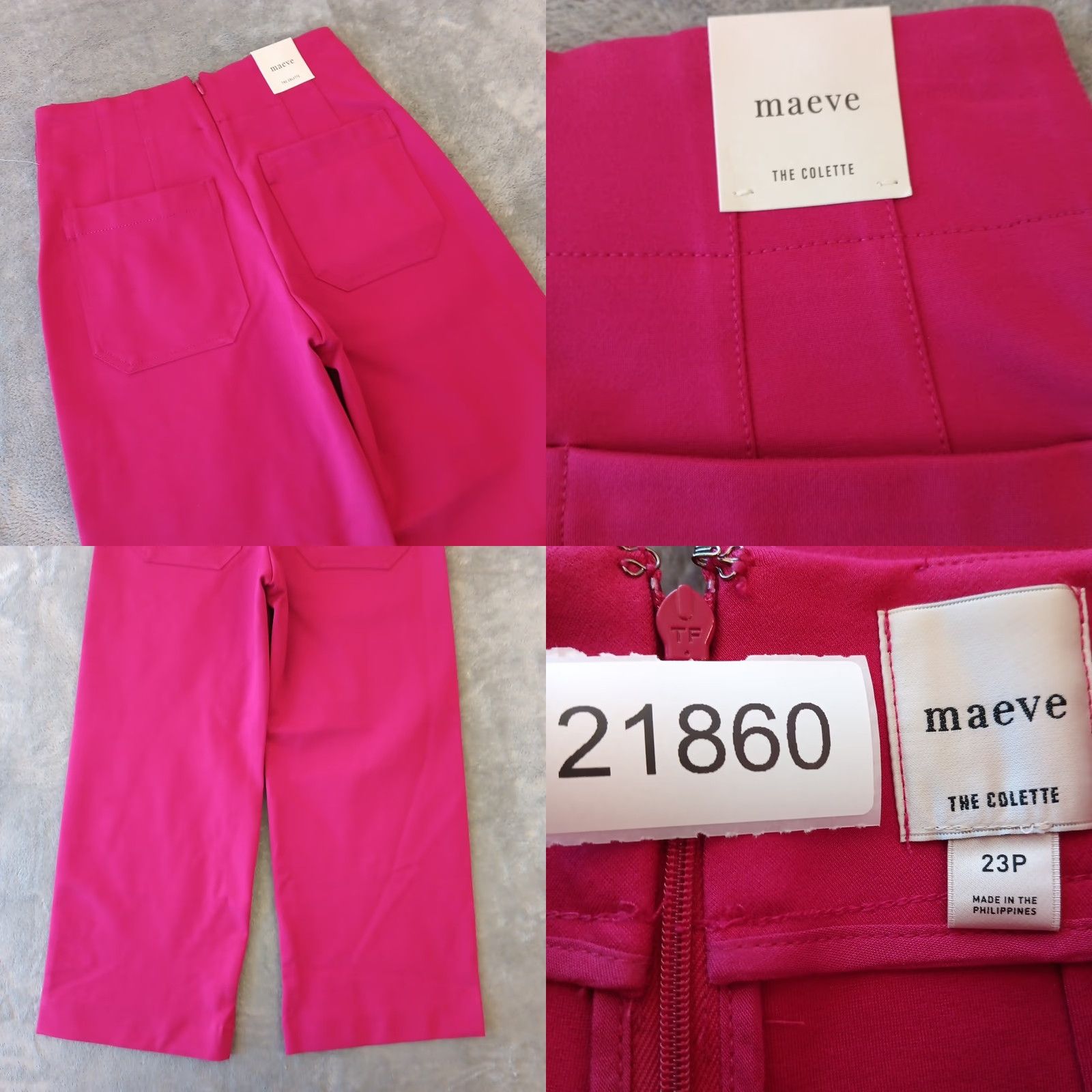 Anthropologie Anthropologie Maeve The Colette Cropped Pants Womens 23P Pink Wide-Leg New Size 40" / US 18 - 8 Thumbnail