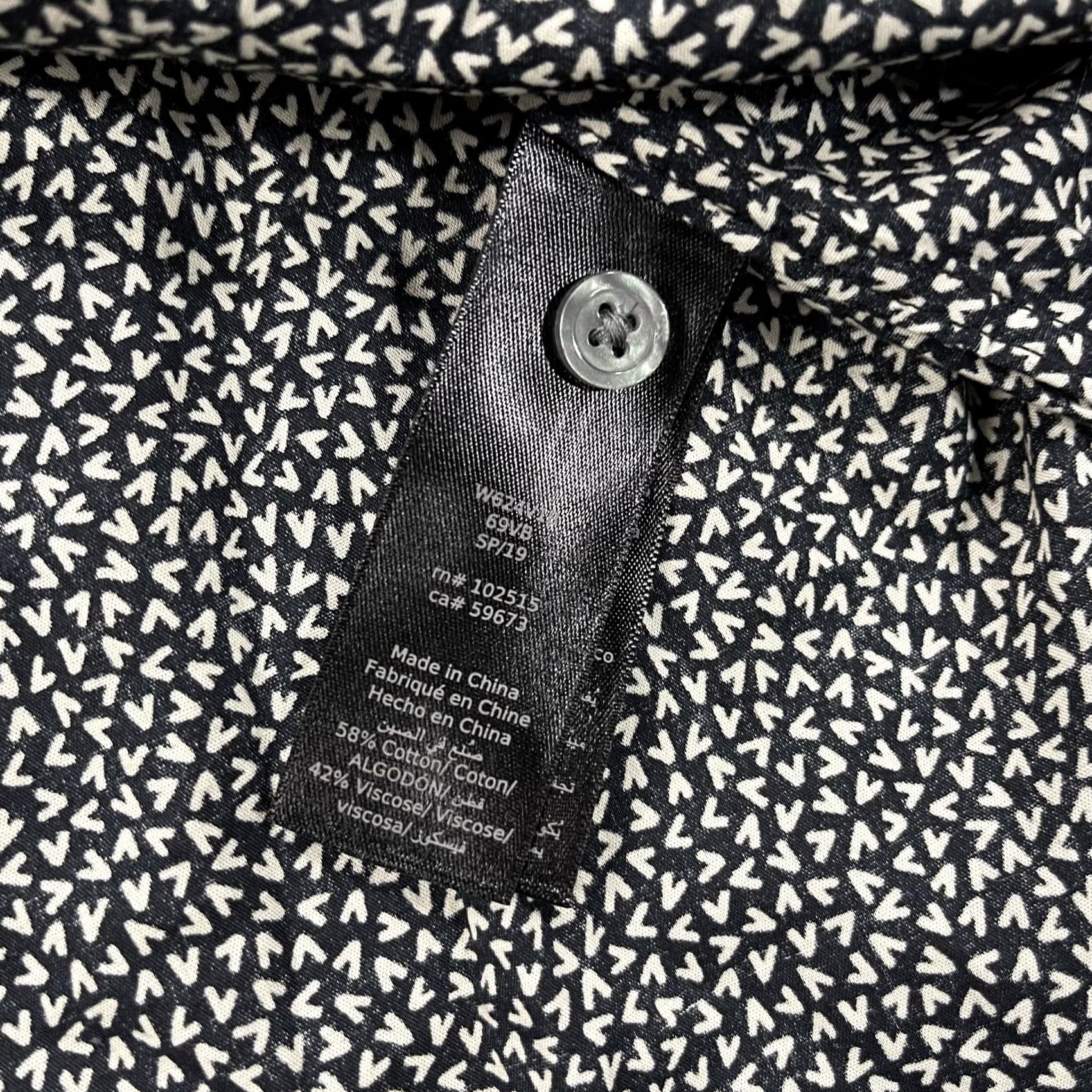 John Varvatos VINTAGE John Varvatos U.S.A. Shirt Mens L Black Geometric Short Sleeve Button Up Camp Size US L / EU 52-54 / 3 - 5 Thumbnail