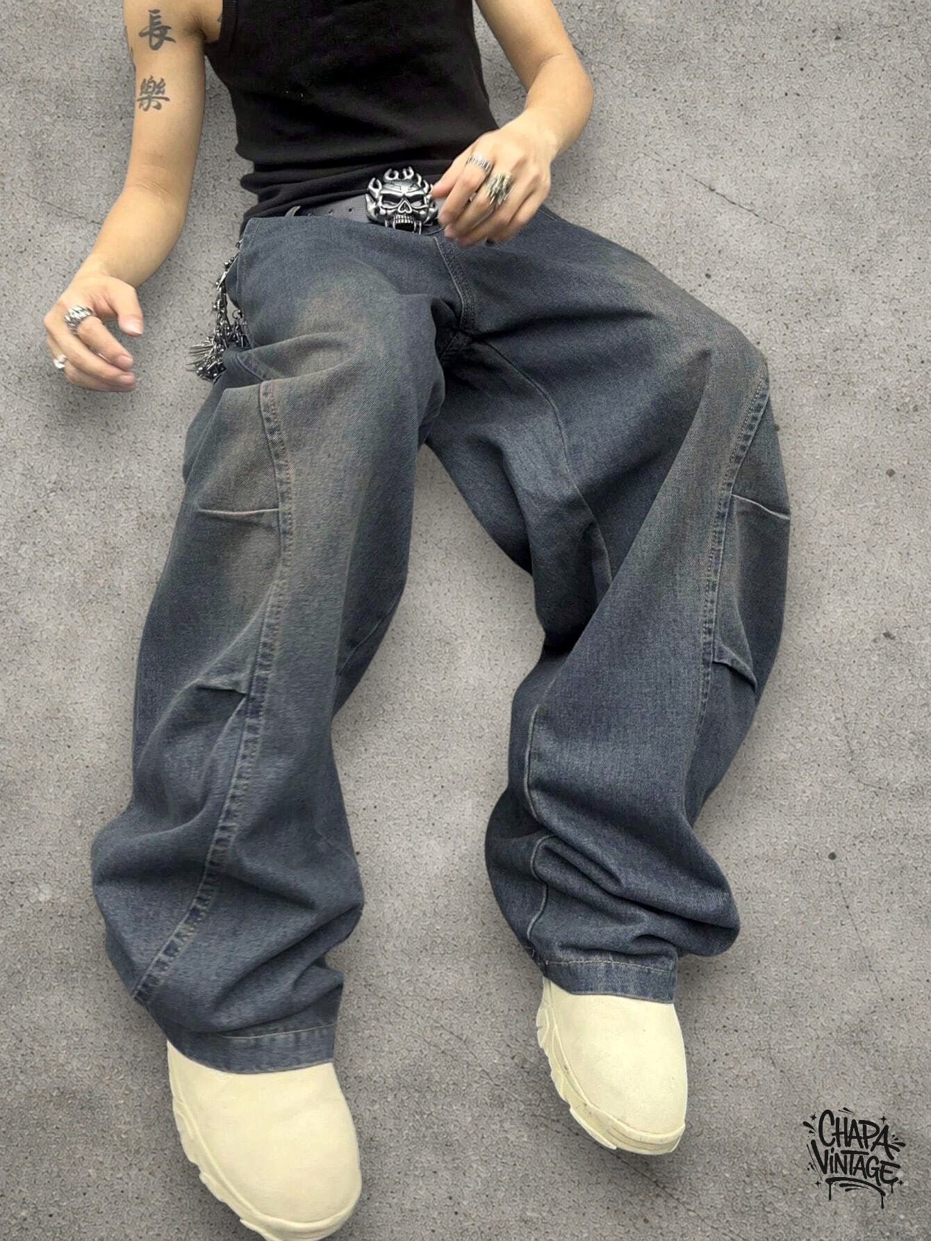 Japanese Brand Baggy washed jeans Size US 32 / EU 48 - 1 Thumbnail
