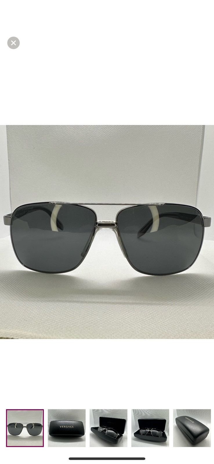 Versace Versace Aviator Sunglasses with Case - Model 2174 Size ONE SIZE - 1 Thumbnail