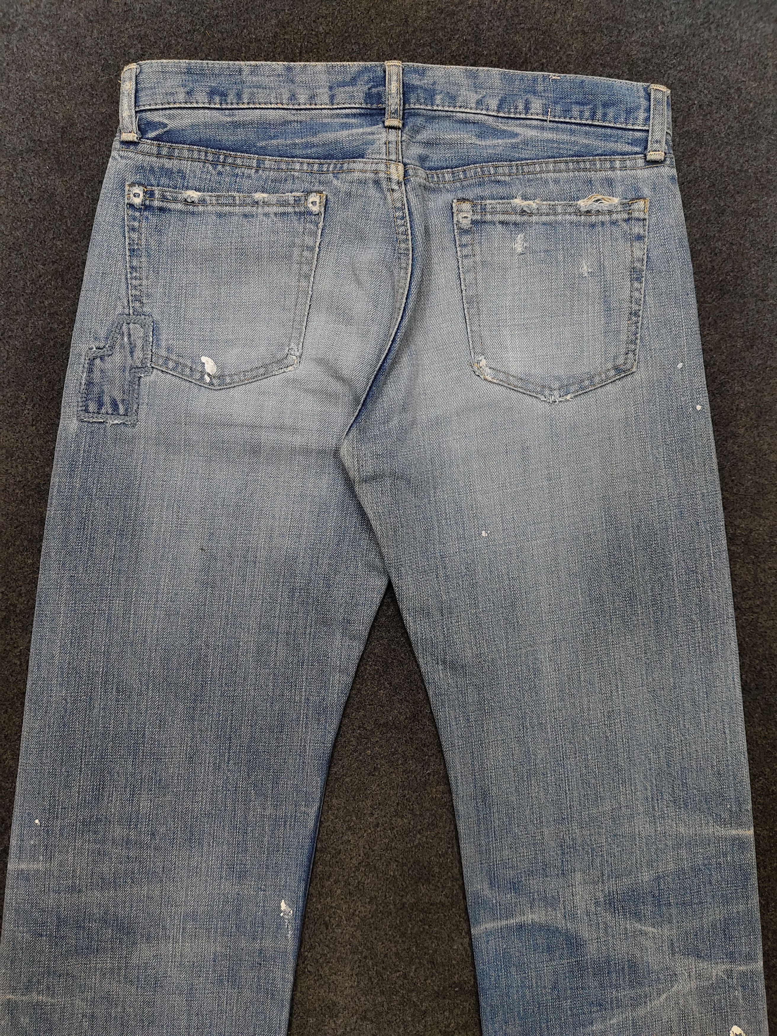 Japanese Brand Domigo Japan- Hand Aged Indigo Distressed Pacthwork Jeans Size US 30 / EU 46 - 4 Thumbnail