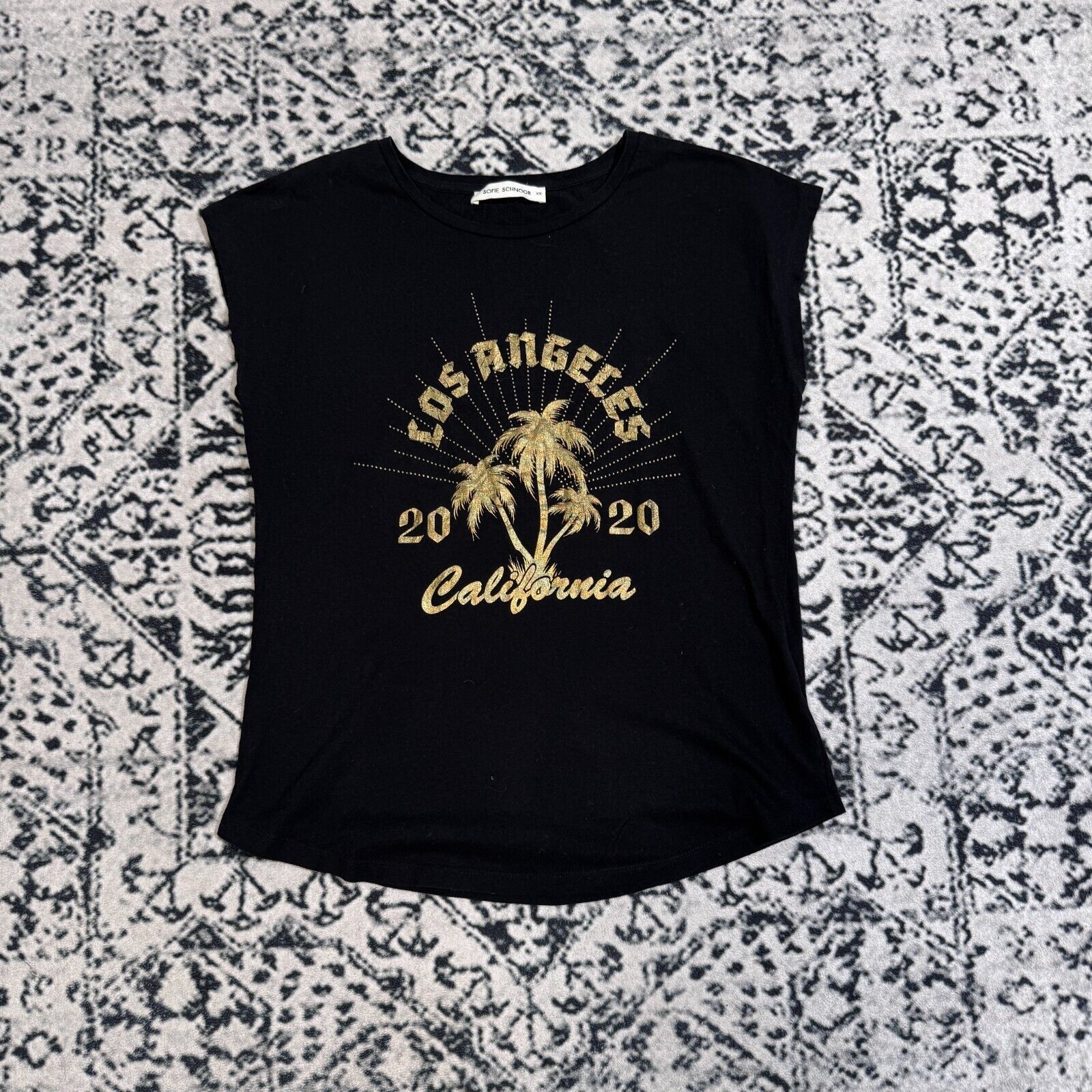 Vintage Vintage Sophie Schnoor Women's Black Cotton T-Shirt Size XS Size US XS / EU 42 / 0 - 1 Thumbnail