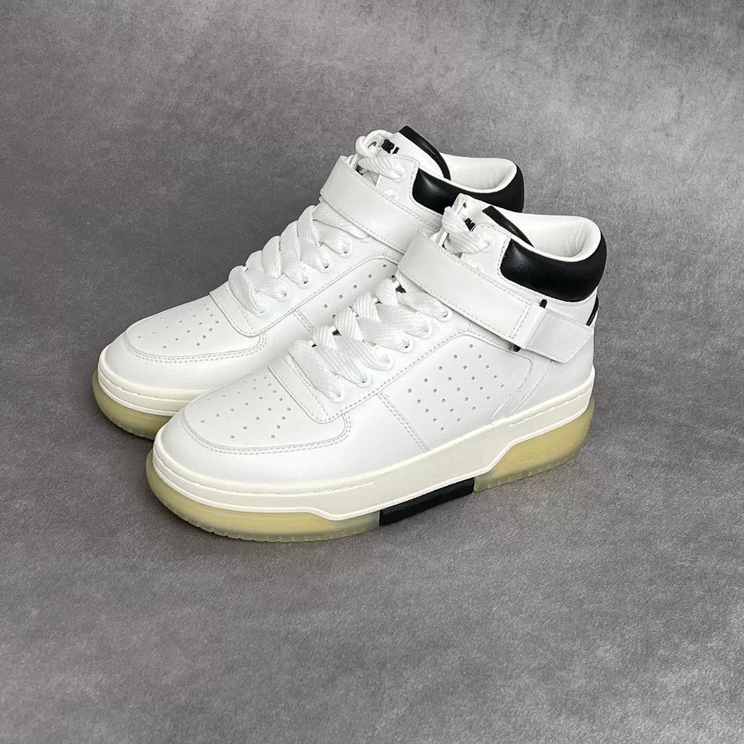 Amiri Amiri Leather White Hitop Sneakers 8 Men Size US 8 / EU 41 - 1 Thumbnail