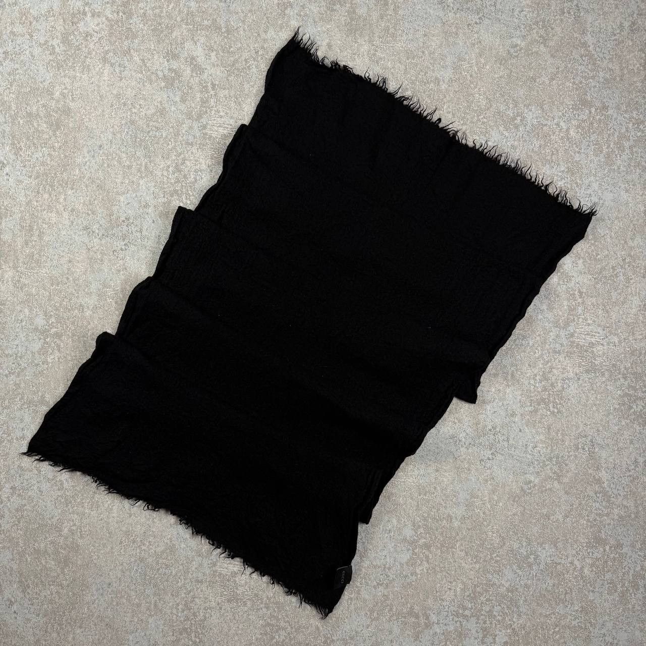 Gucci Gucci Wool And Silk Black Rectangle Scarf Size ONE SIZE - 4 Thumbnail