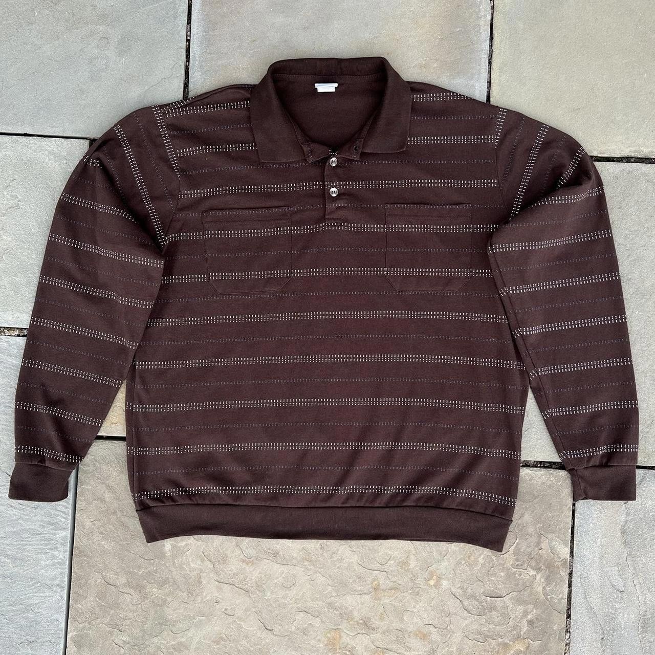 Haband Y2K Brown Dot Stripe Rugby Polo Size US XL / EU 56 / 4 - 1 Thumbnail