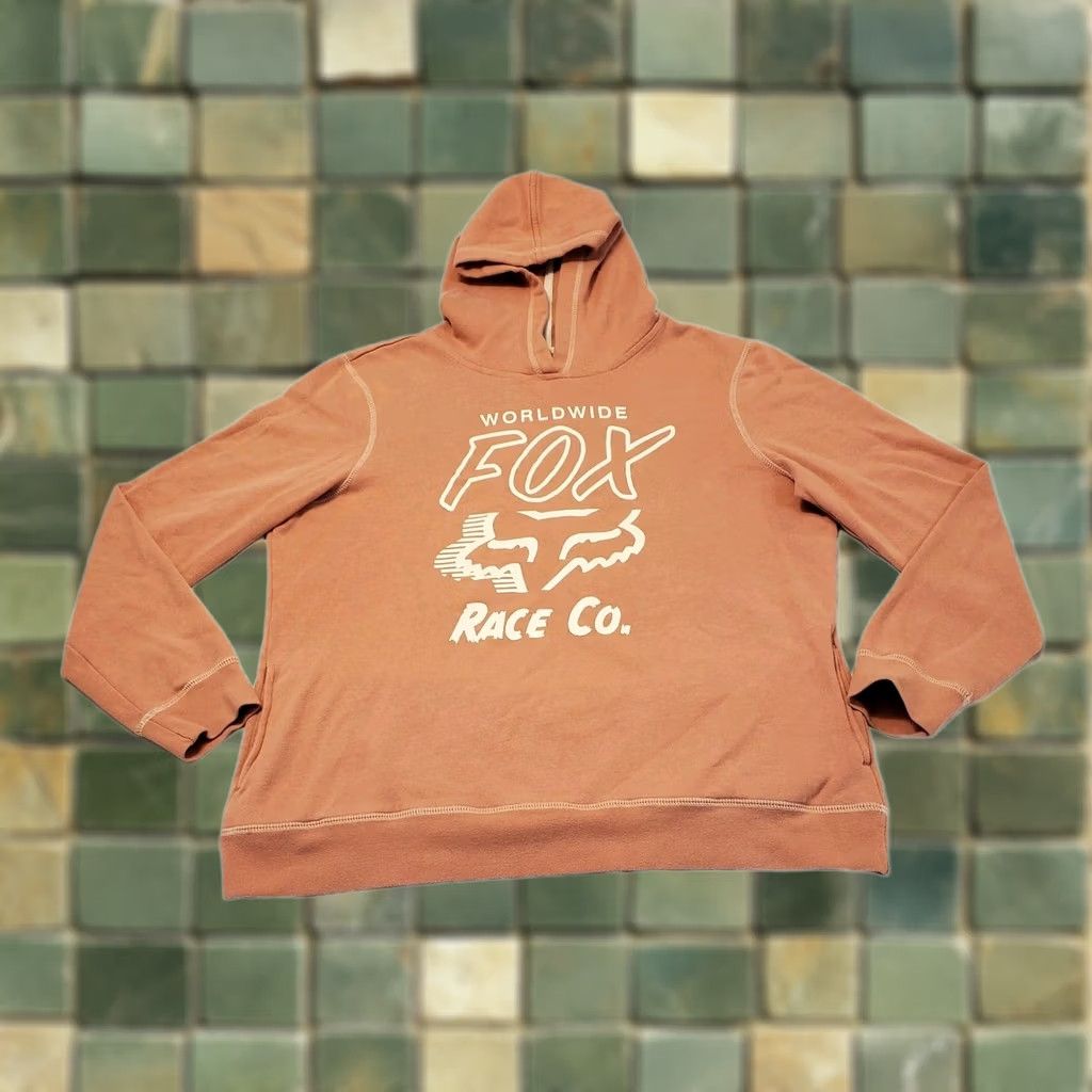 Pinko Y2K Fox Riders Racing Hoodie Womens XL Light Pink Sweatshirt MTB MTX Hooded Size XL / US 12-14 / IT 48-50 - 1 Thumbnail