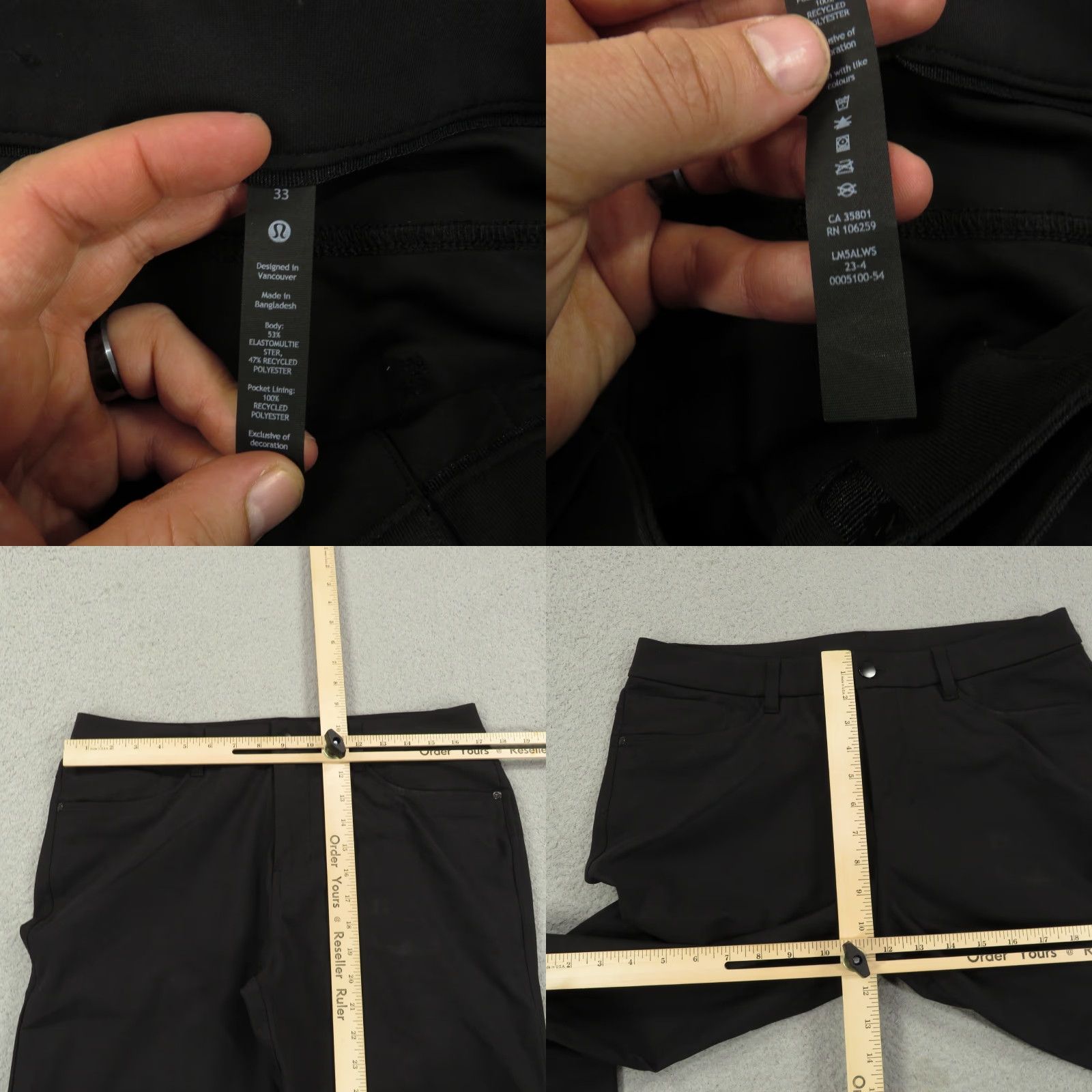 Lululemon Lululemon ABC Pant Slim Fit Warpstreme Black 5 Pocket Chinos Pants 33x30 Men Size US 33 - 8 Thumbnail