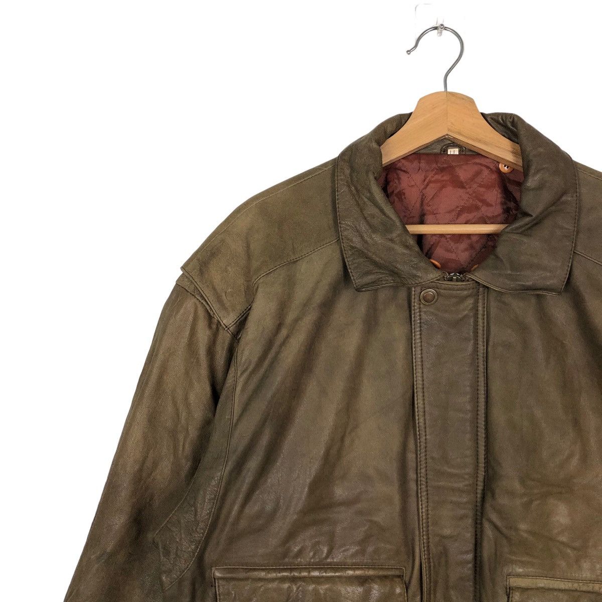 Japanese Brand 🔥90’s Bomber Jumper Genuine Leather Jacket Parachute Design Size US L / EU 52-54 / 3 - 6 Thumbnail
