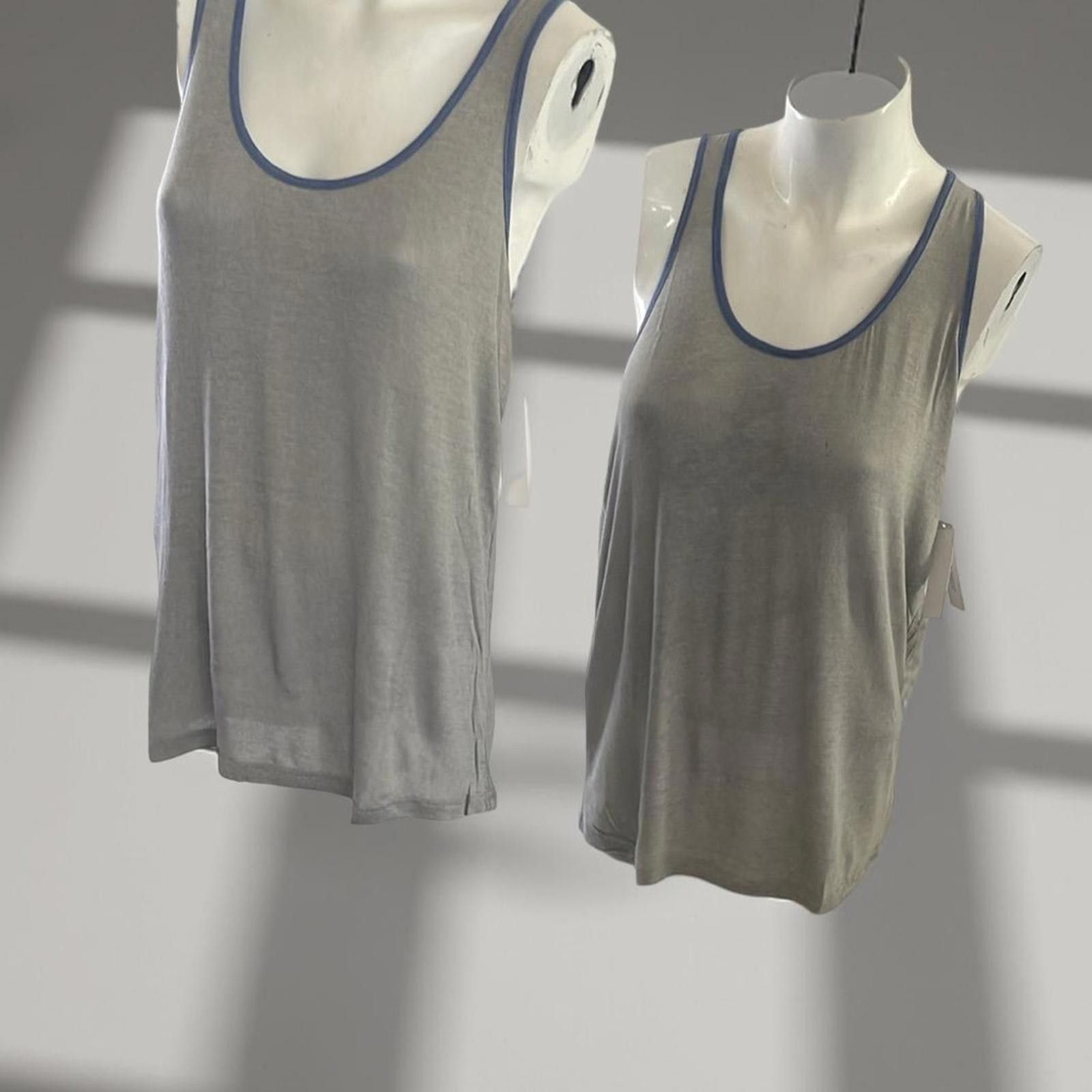 Other 2 Pack Gray Yoga Tank Top with Blue Trim -NWT - Size S, M, L Size M / US 6-8 / IT 42-44 - 3 Thumbnail