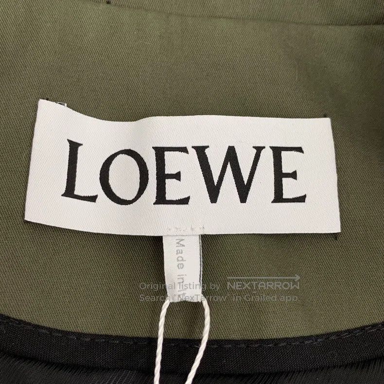 Loewe Loewe Military Green Cotton Lapel Double Breasted Windbrea Size XXS / US 00 / IT 34 - 6 Thumbnail