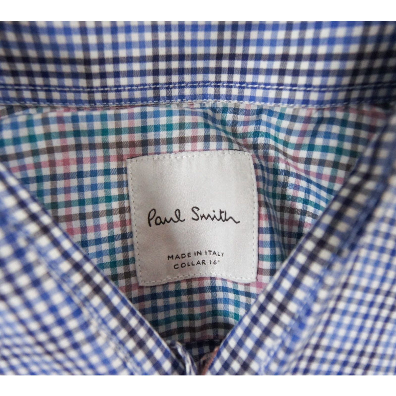Paul Smith VINTAGE Paul Smith Shirt Mens 16" Blue Button Up Long Sleeve Gingham Check Business Work Size US L / EU 52-54 / 3 - 5 Thumbnail