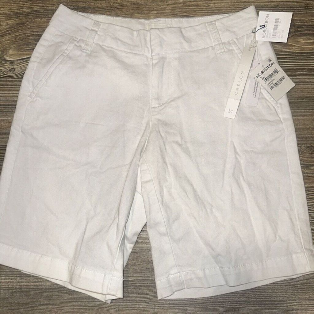 Nordstrom CASLON Women's 9" Stretch Cotton Twill Shorts - Size 0.T Size 25" / US 0 / IT 36 - 3 Thumbnail