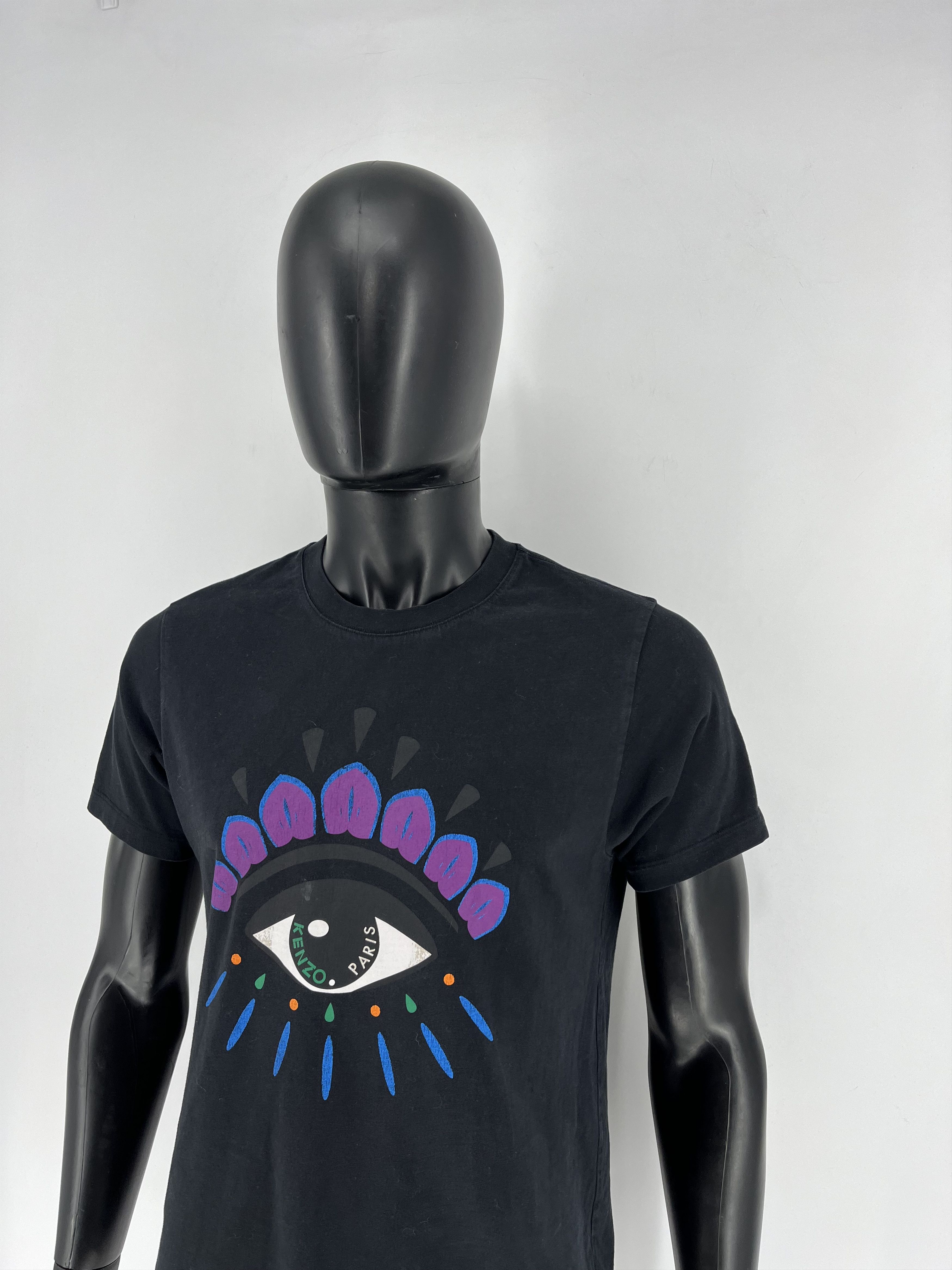 Kenzo Vintage Kenzo Black Cotton Eye Printed T-Shirt M Size US M / EU 48-50 / 2 - 8 Thumbnail