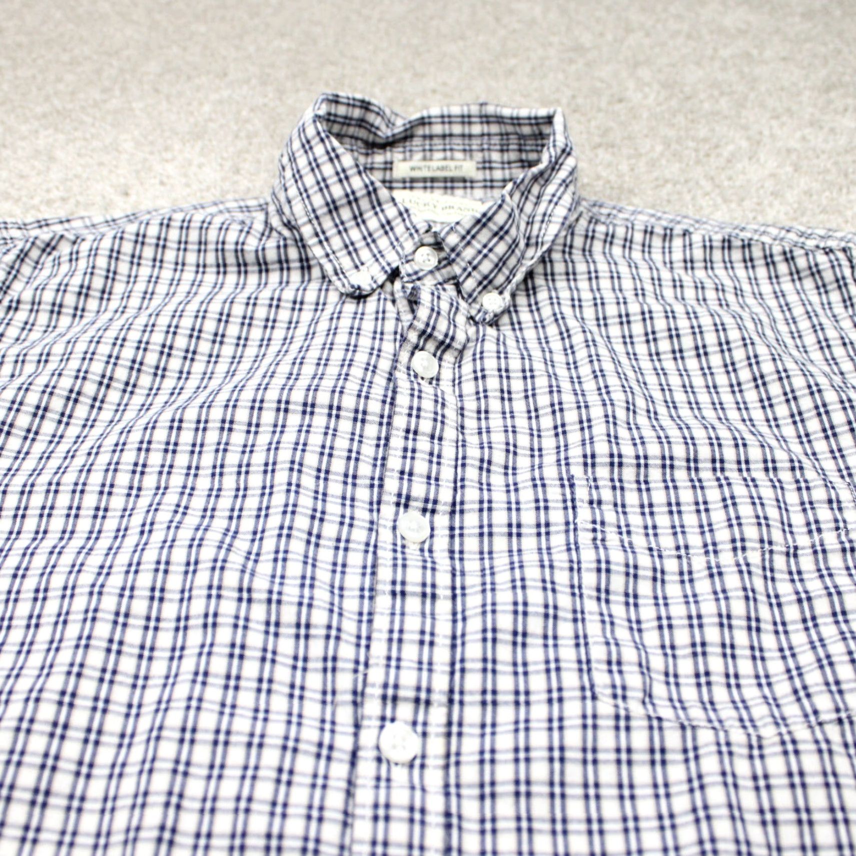 Lucky Brand Lucky Brand Button-Up Shirt Mens Medium Plaid Cotton Long Sleeve Blue White Label 90s Classic Casual Workwear Size US M / EU 48-50 / 2 - 4 Thumbnail