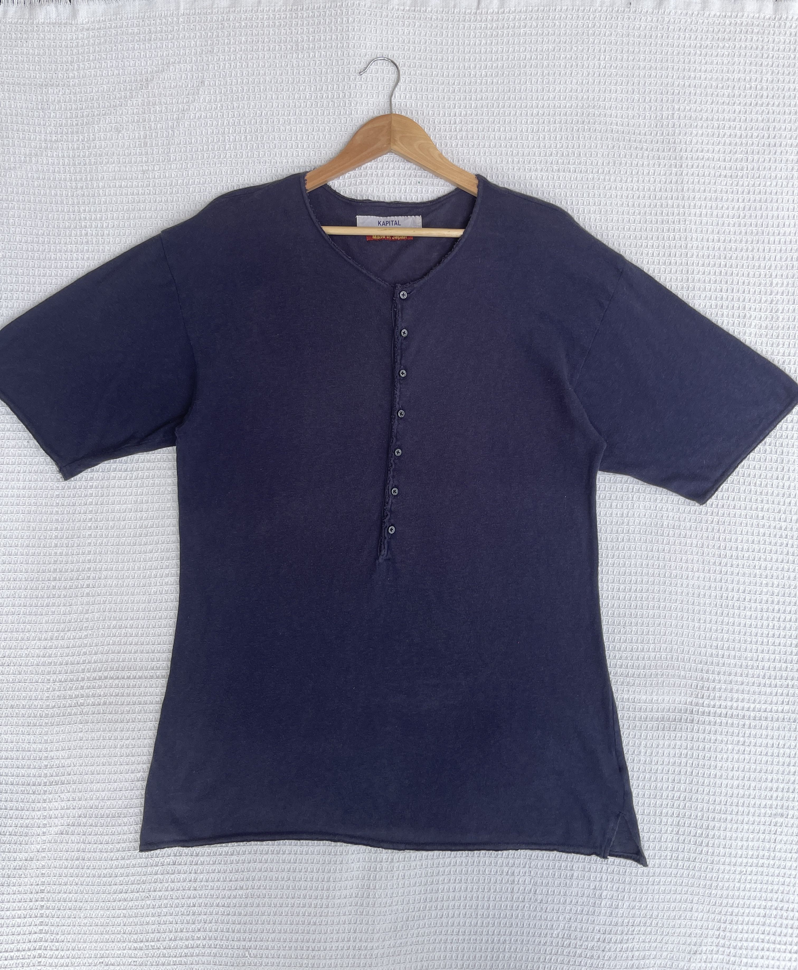 Kapital Last Drop🔥Rare🔥Vintage KAPITAL Henley T-Shirt Size US L / EU 52-54 / 3 - 12 Thumbnail