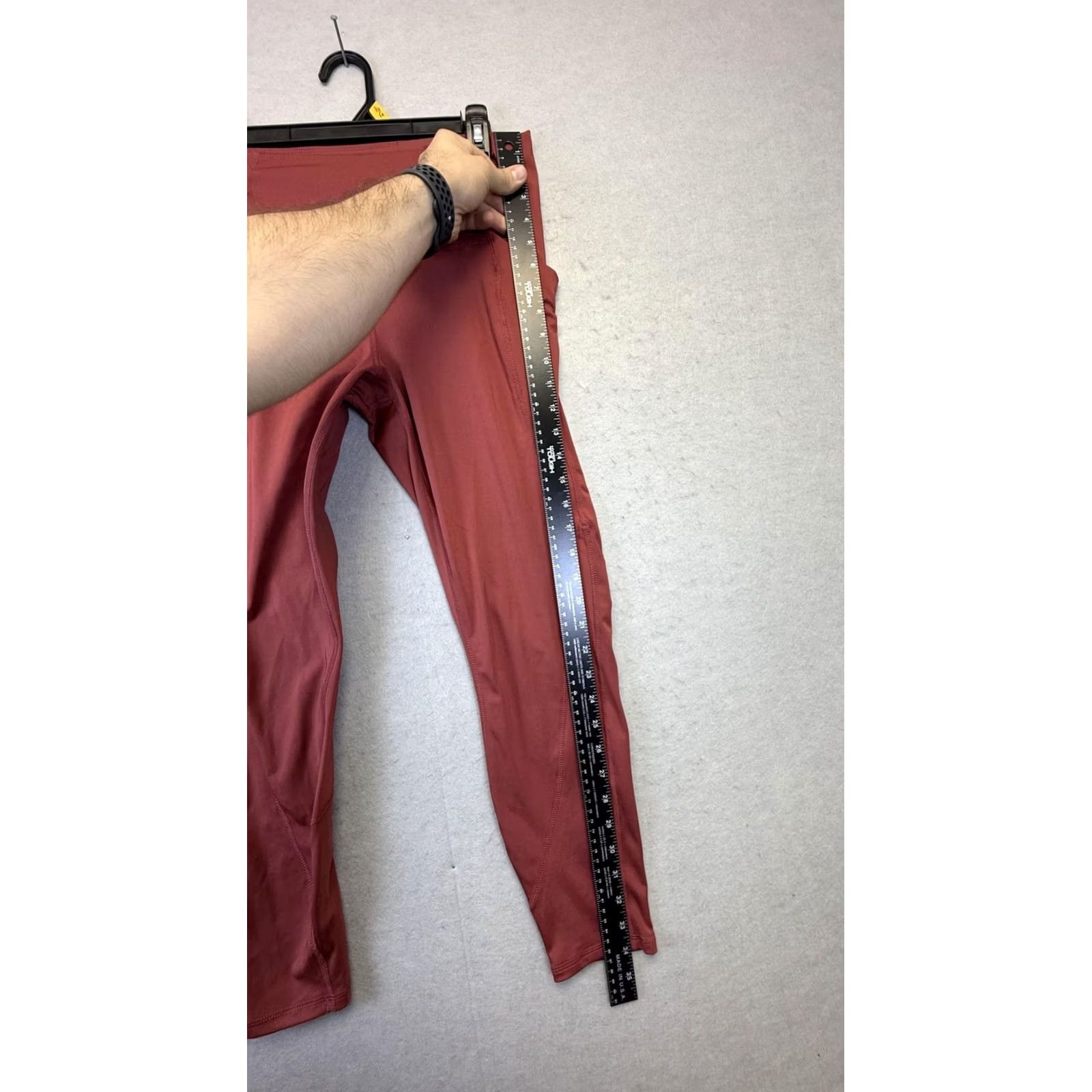 Vintage Velocity Pants Womens Large Red High Rise Yoga Leggings Pockets Stretch Ankle, Size L, Regular, Solid, Velocity, Gym & Training, Yoga, Running, Womens Size 36" / US 14 / IT 50 - 3 Thumbnail