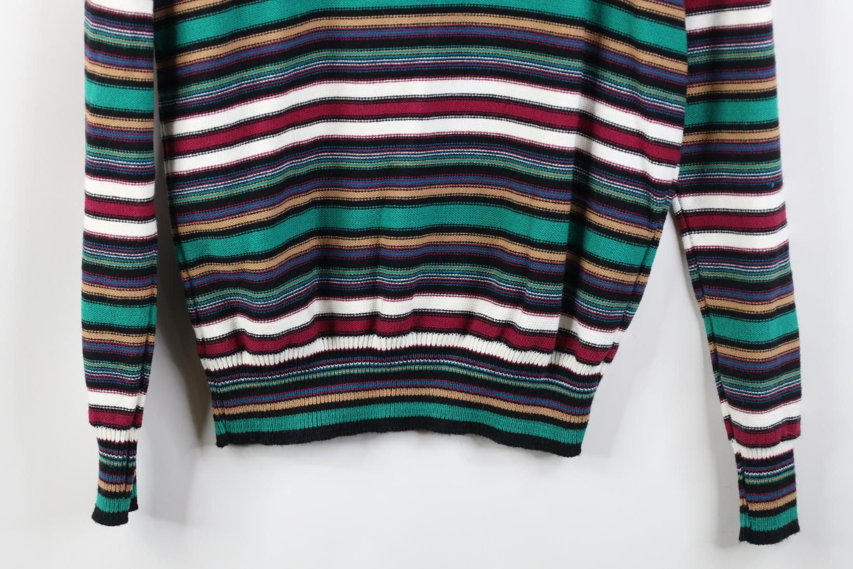 Vintage Vintage 90s Creek Striped Knit Turtleneck Sweater USA Size L / US 10 / IT 46 - 3 Thumbnail