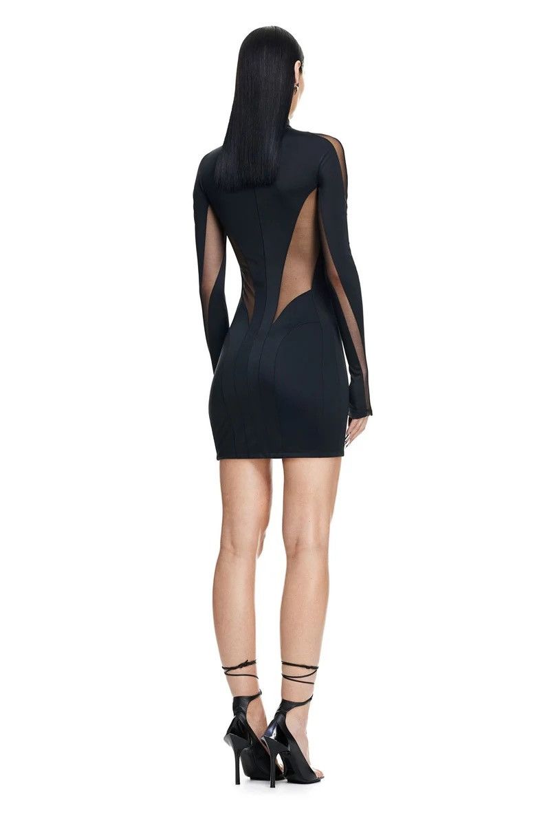 H&M × Thierry Mugler Thierry Mugler x H&M Women Black Mesh Sexy Dress Size XL / US 12-14 / IT 48-50 - 3 Thumbnail