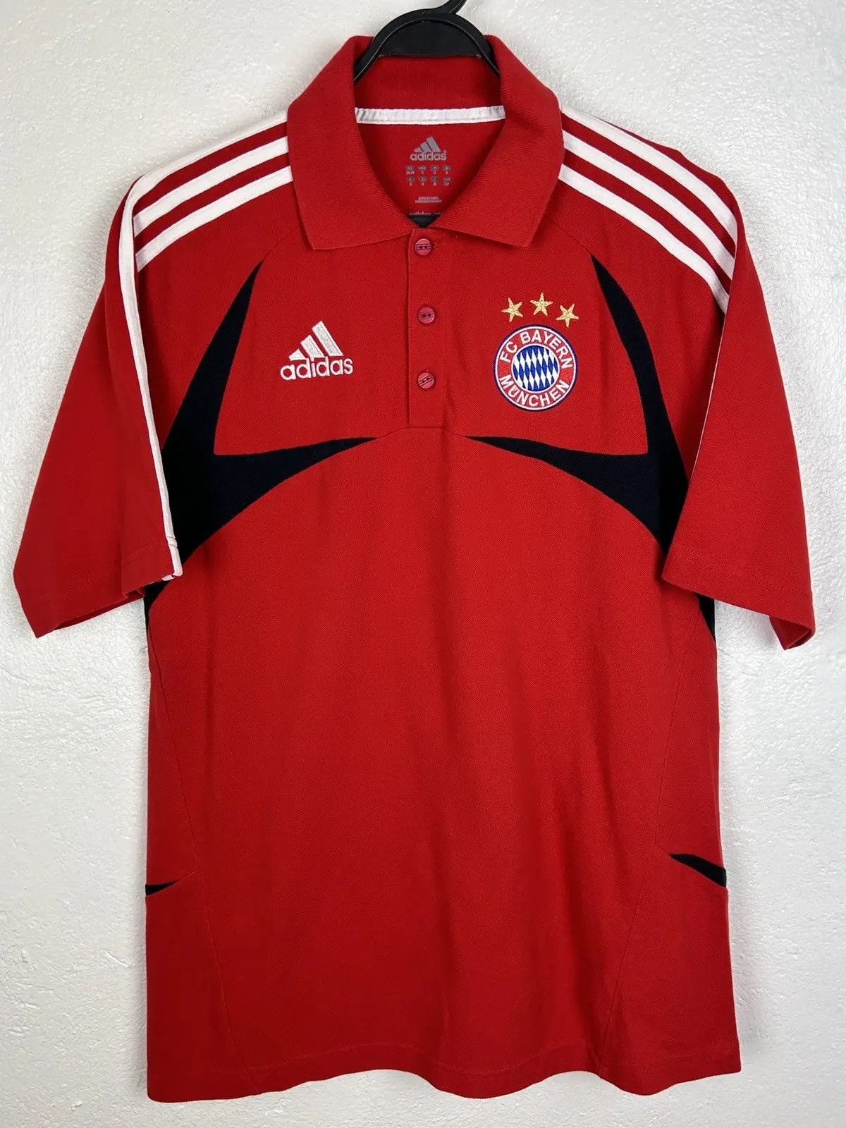 Adidas 00s Vintage Adidas Bayern Munchen 2007 Home Polo Shirt Size US S / EU 44-46 / 1 - 1 Thumbnail