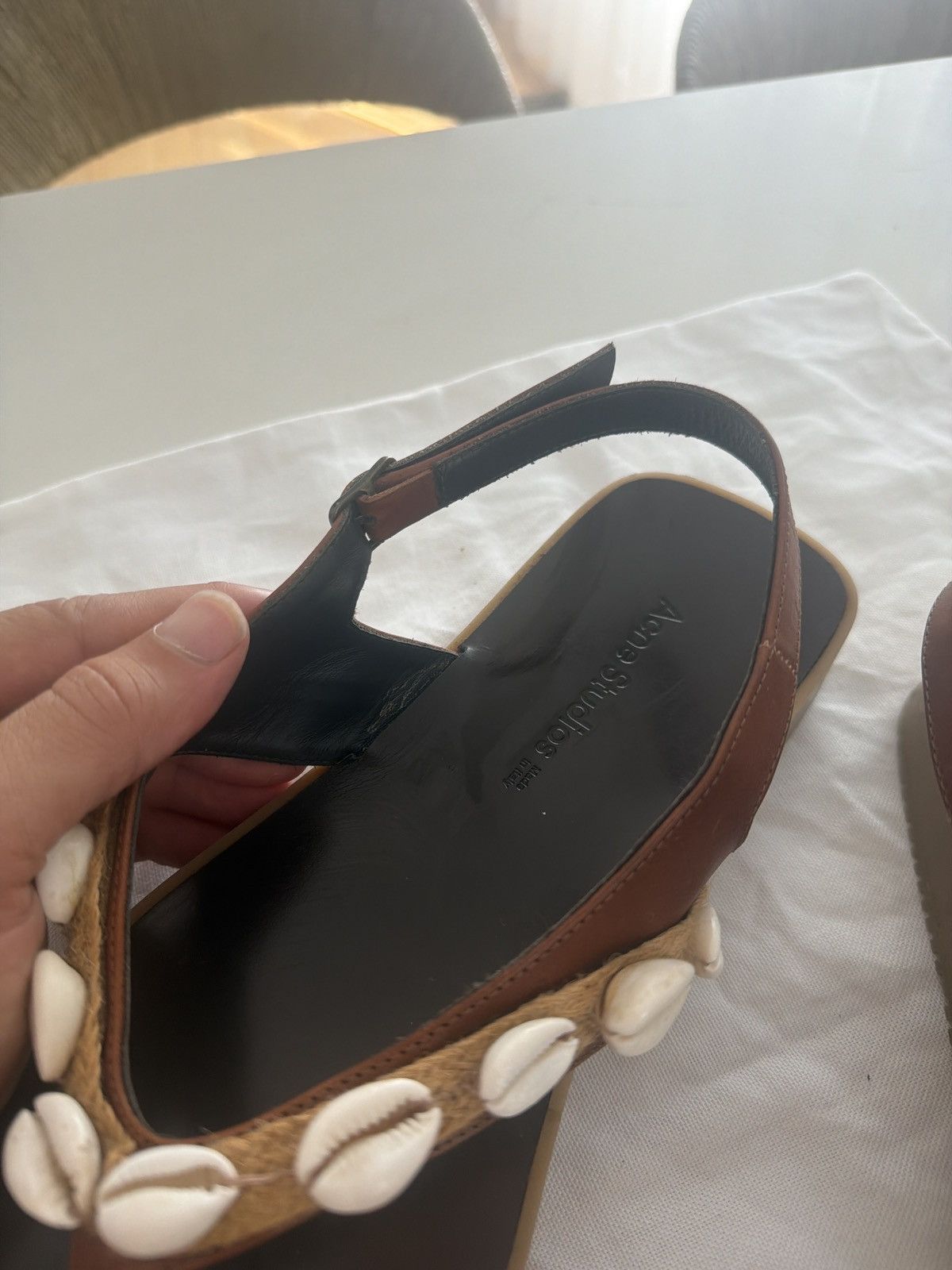 Acne Studios Acne Puka shell sandals Size US 12 / EU 45 - 3 Thumbnail