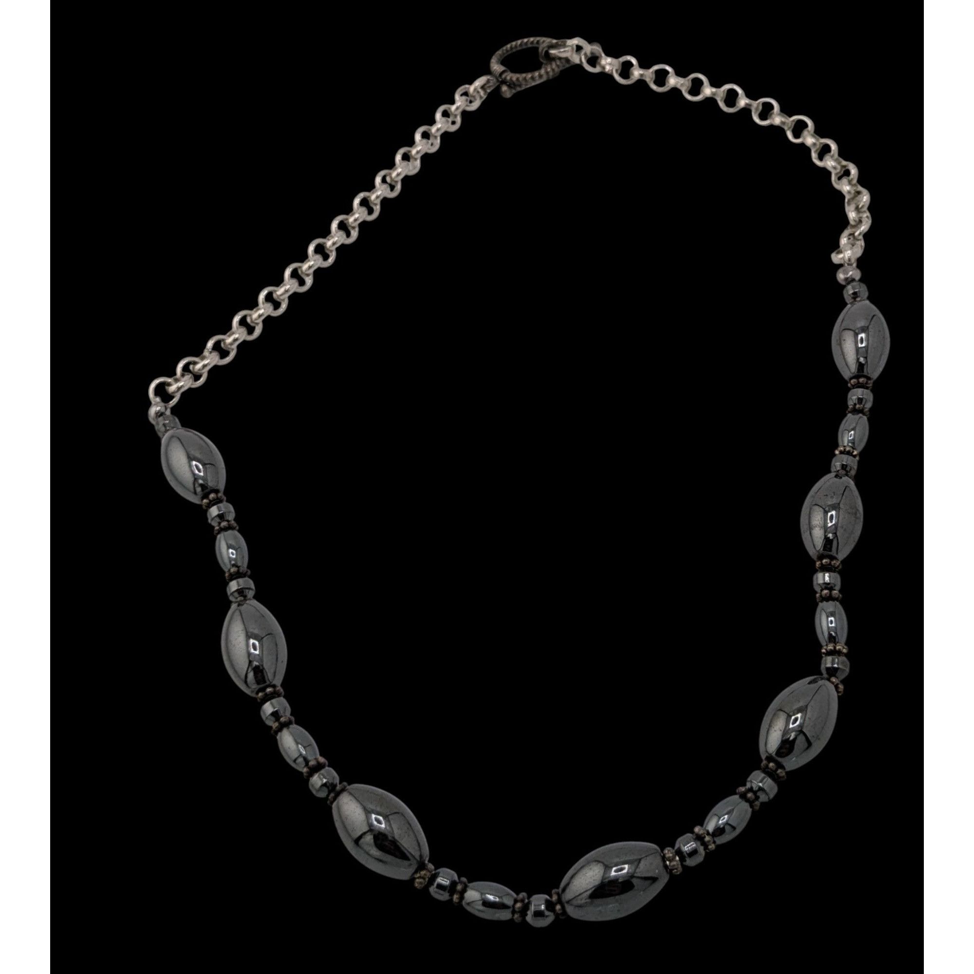 Other Hematite & Silver-Tone Chain Necklace With Toggle Clasp Size ONE SIZE - 2 Thumbnail