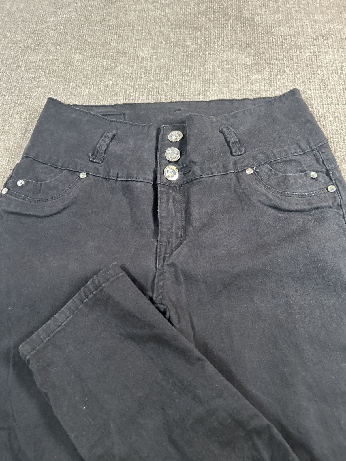 Other Silver Diva Black Jeans –W Size 13 – Rhinestone & Zipper1090 Size 33" - 4 Thumbnail