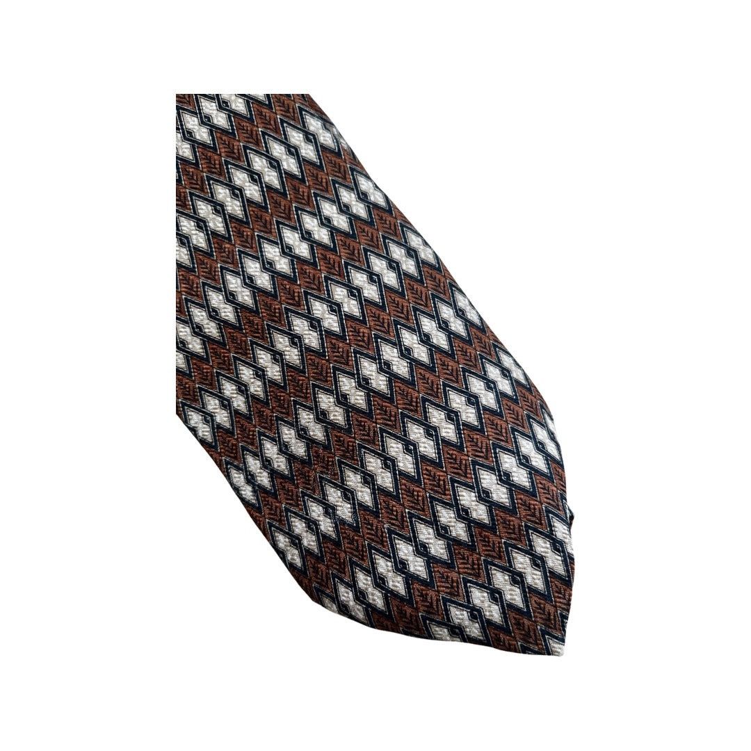 Kenneth Cole Vintage Kenneth Cole 90s Silk Necktie Brown Tan Neutral Size ONE SIZE - 3 Thumbnail