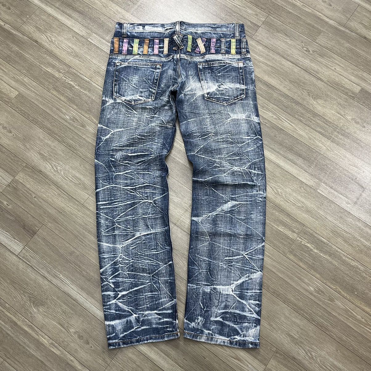 If Six Was Nine Japanese Brand Double Waist Distressed Stonewash Blue Jeans Size US 36 / EU 52 - 15 Thumbnail