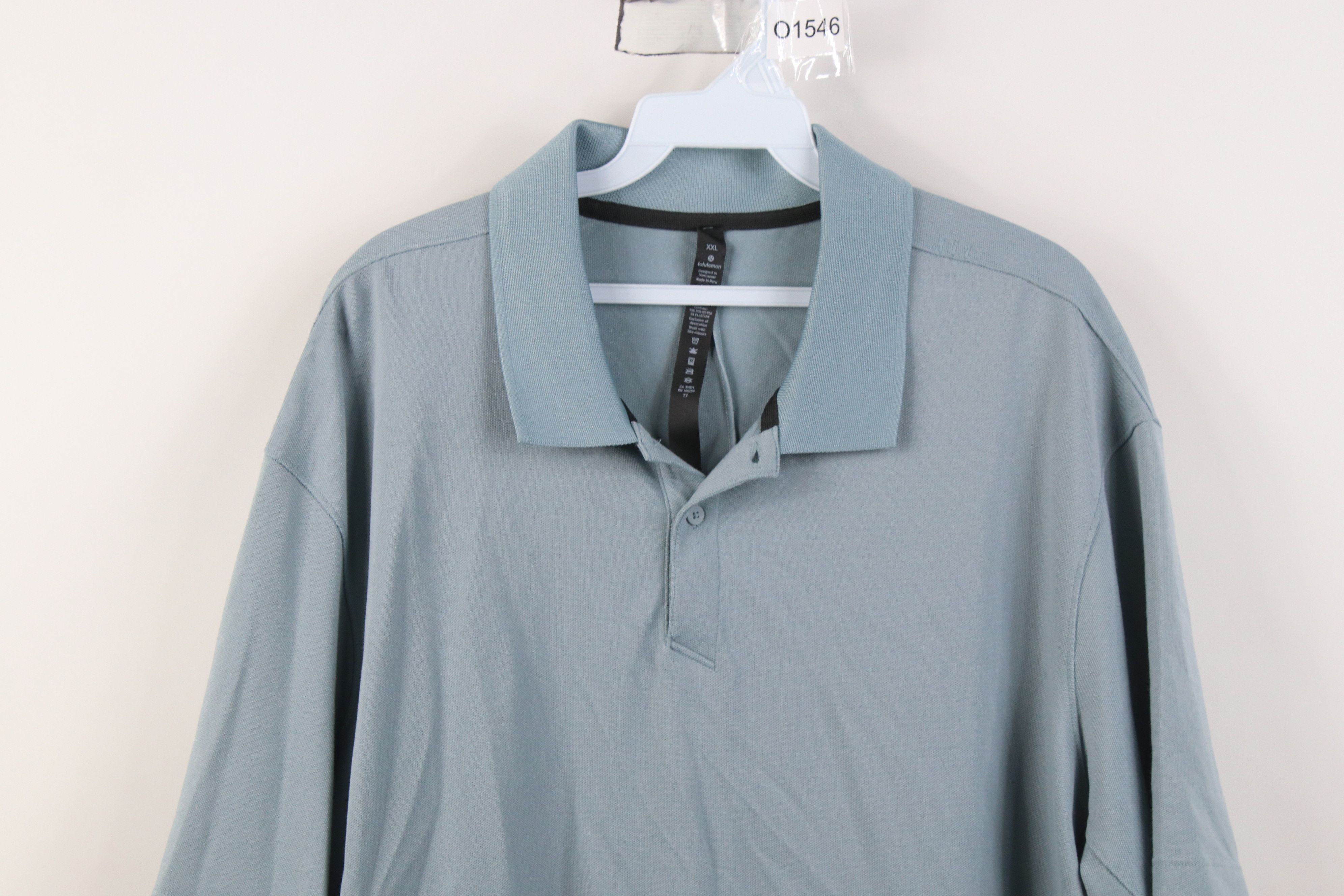 Lululemon Lululemon Short Sleeve Collared Golf Polo Shirt Blue Size US XXL / EU 58 / 5 - 2 Thumbnail