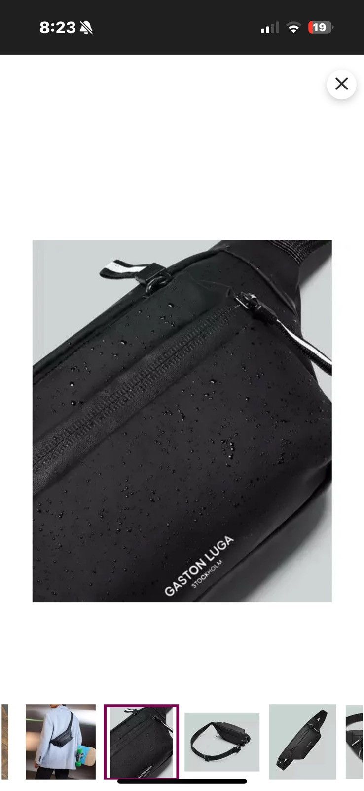 Designer Gaston Luga black splash hip pack. New Size ONE SIZE - 2 Thumbnail