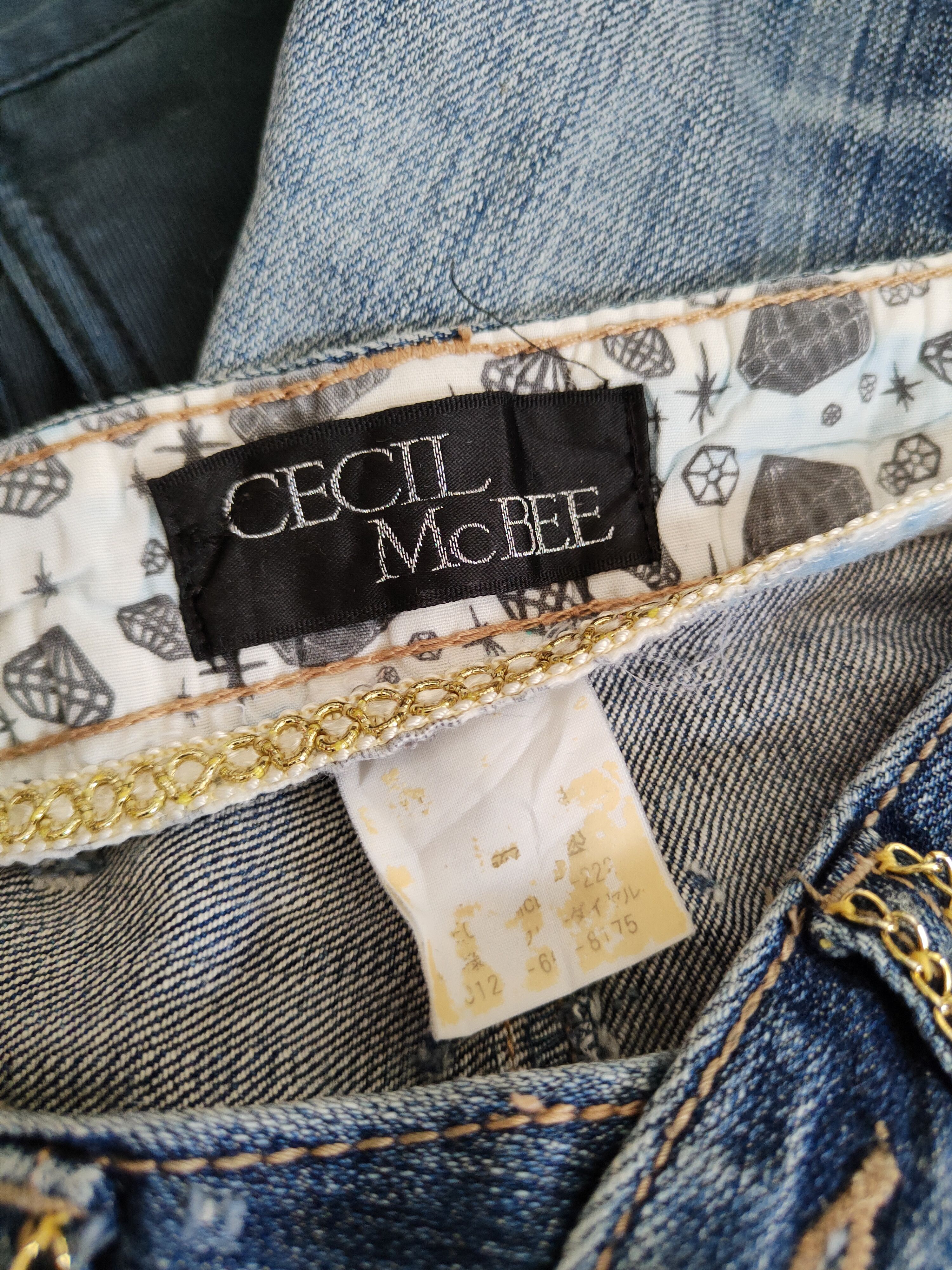 Designer × Japanese Brand Cecil McBee Blue Distressed Ripped Jeans #S2139 Size 28" / US 6 / IT 42 - 16 Thumbnail