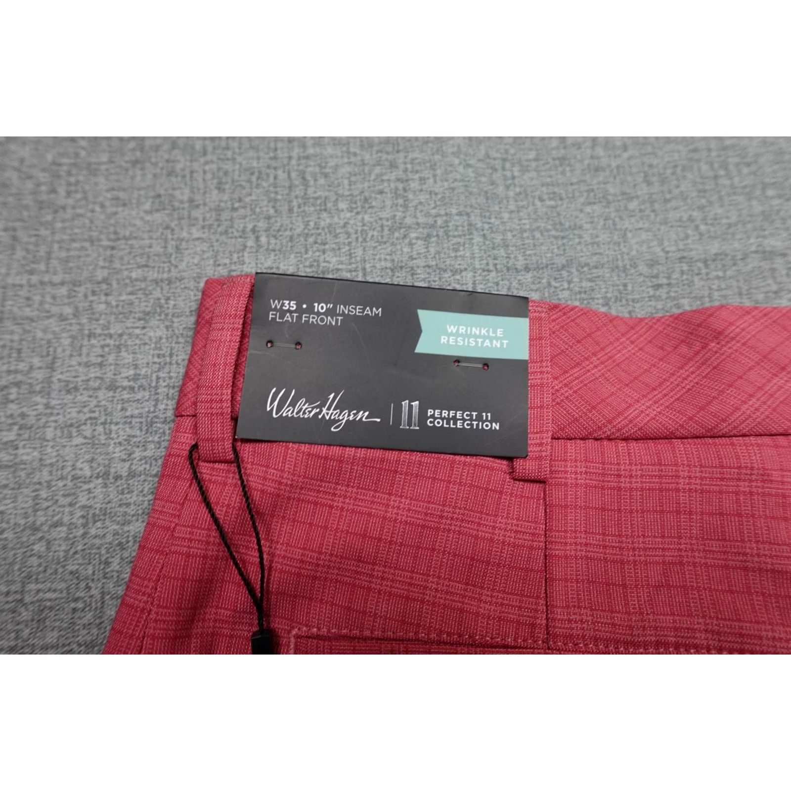 Vintage Walter Hagen Perfect 11 Shorts Mens 35 Pink Plaid Chino Golf 10 Inseam Stretch Size US 35 - 2 Thumbnail