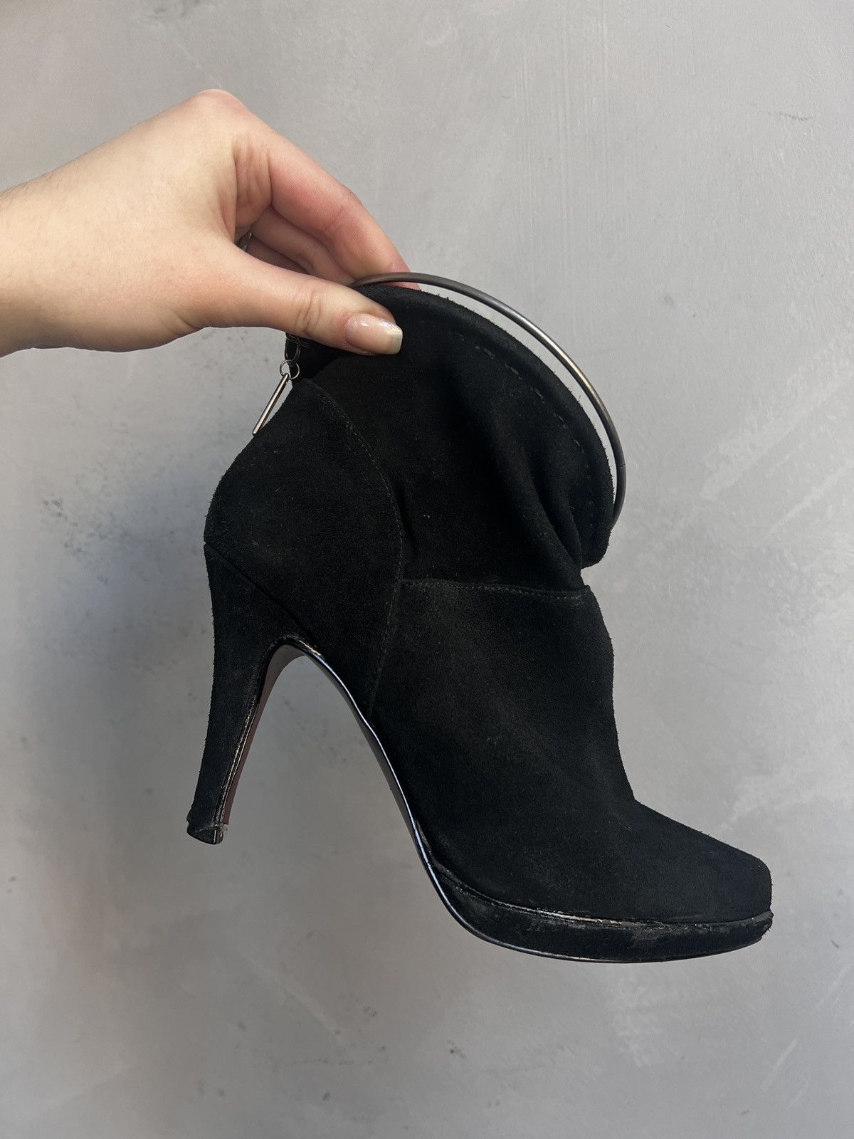 Diesel Diesel Black Leather Heels rick owens Archive Style 2000s Size US 7 / IT 37 - 11 Thumbnail