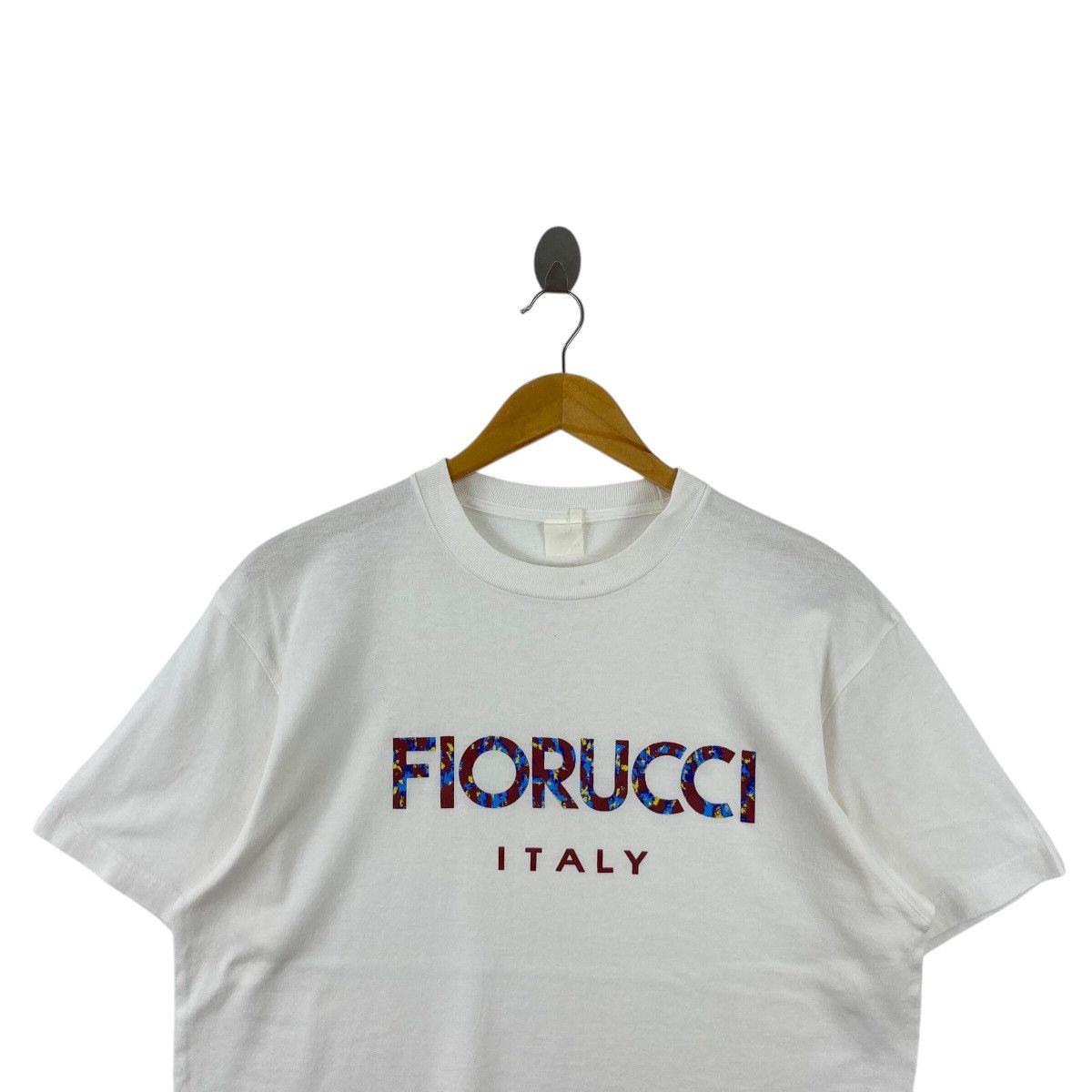 Fiorucci × Japanese Brand × Vintage Pick!! Vtg FIORUCCI Big Spellout Top Tee Tshirt Size US XL / EU 56 / 4 - 6 Thumbnail