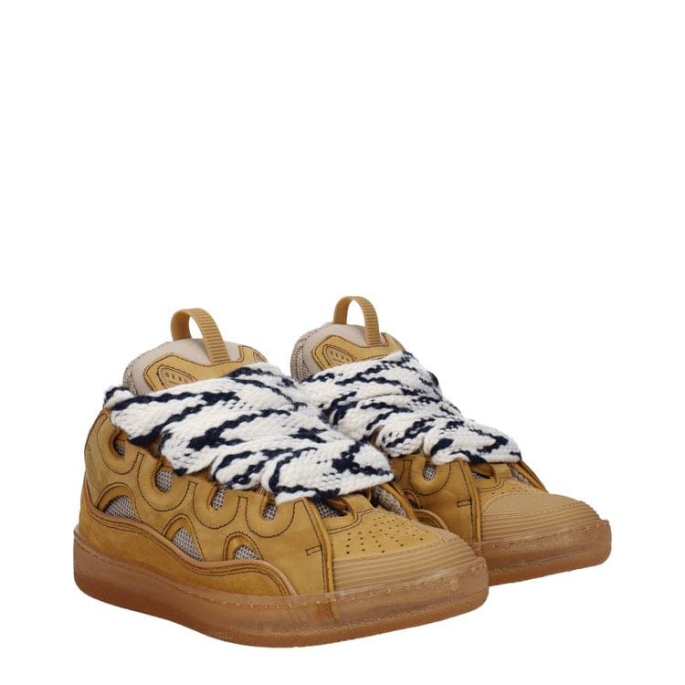 Lanvin o1w1db11024 Curb Low Top Sneakers in Tan & Beige Size US 9 / EU 42 - 2 Thumbnail