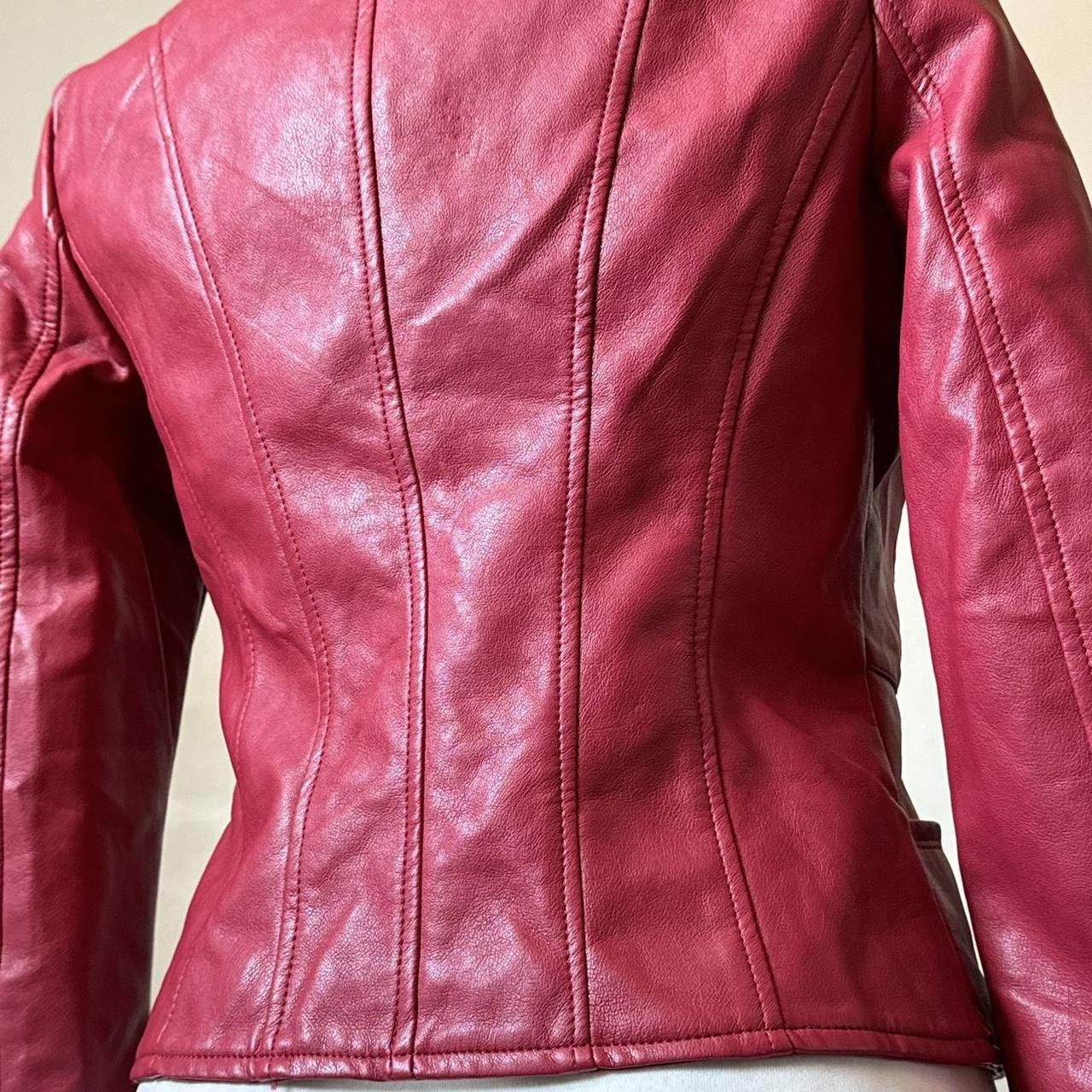 Vintage So sick fitted leather biker asymmetric avant garde jacket Size S / US 4 / IT 40 - 4 Thumbnail