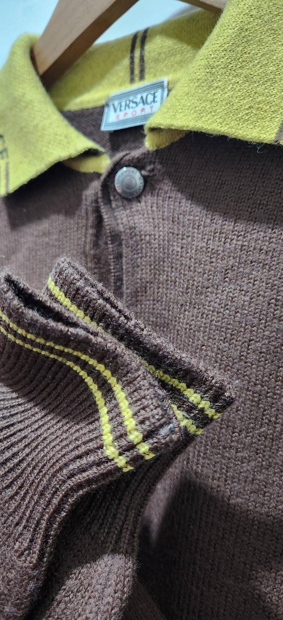 Versace Versace Sport Polo Knitwear Vintage Brown Size US S / EU 44-46 / 1 - 6 Thumbnail