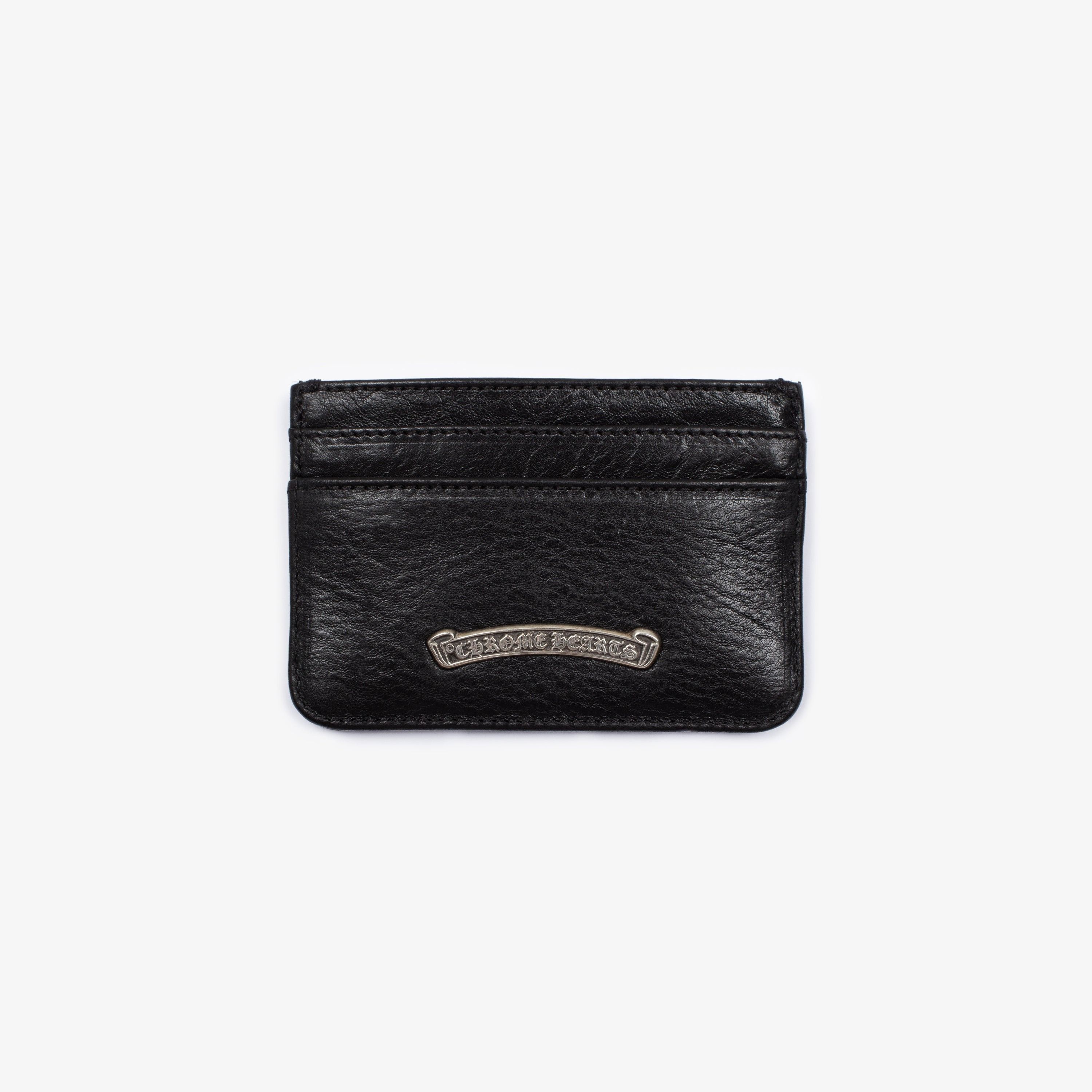 Chrome Hearts CHROME HEARTS BLACK LEATHER SCROLLBAR CARD HOLDER Size ONE SIZE - 2 Thumbnail