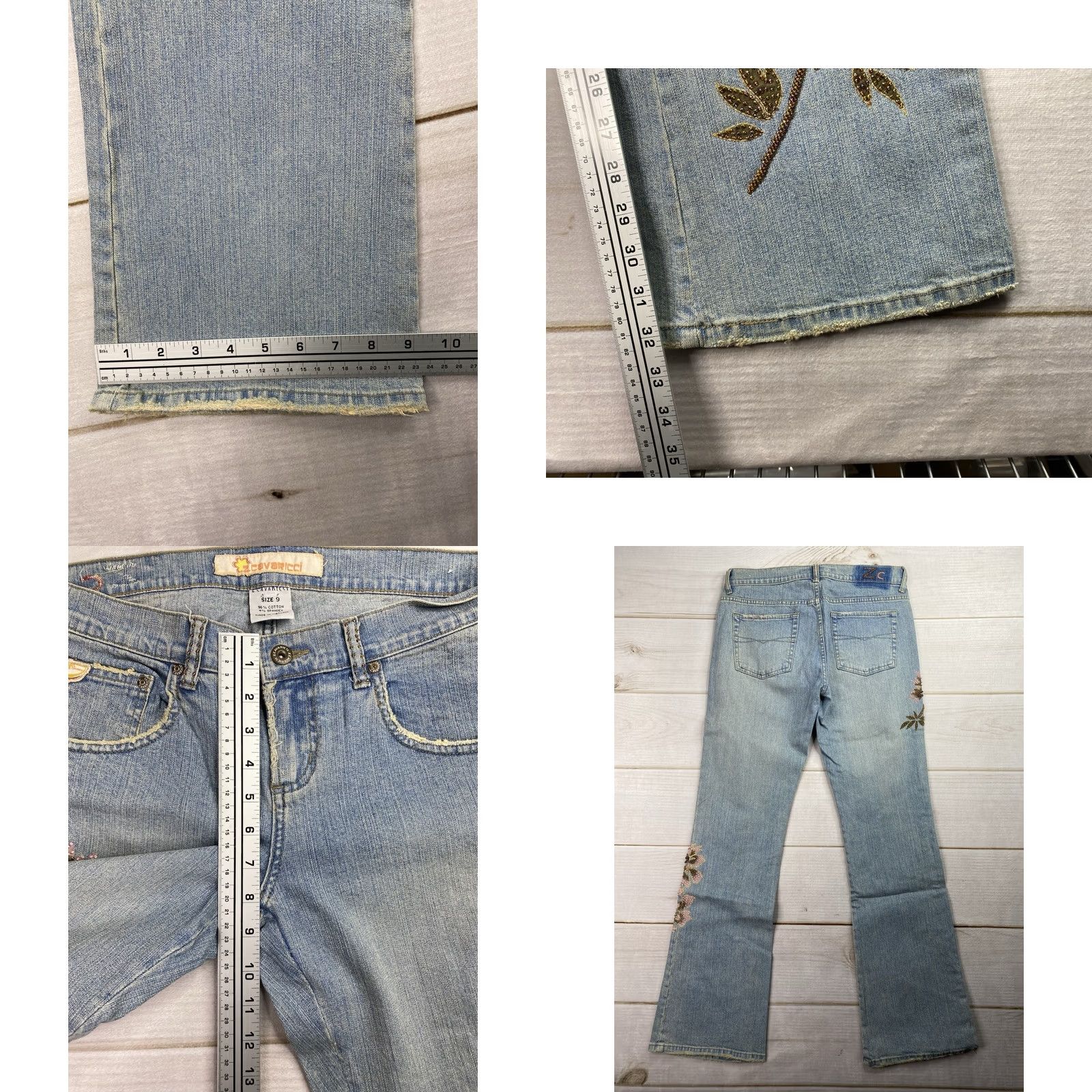 Vintage VINTAGE Z. Cavaricci Jeans Jr Sz 9 Light Wash Floral Embroidered Low Rise Bohemian 90s Hippie Whimsigoth Jeans Womens Size 30" / US 8 / IT 44 - 8 Thumbnail